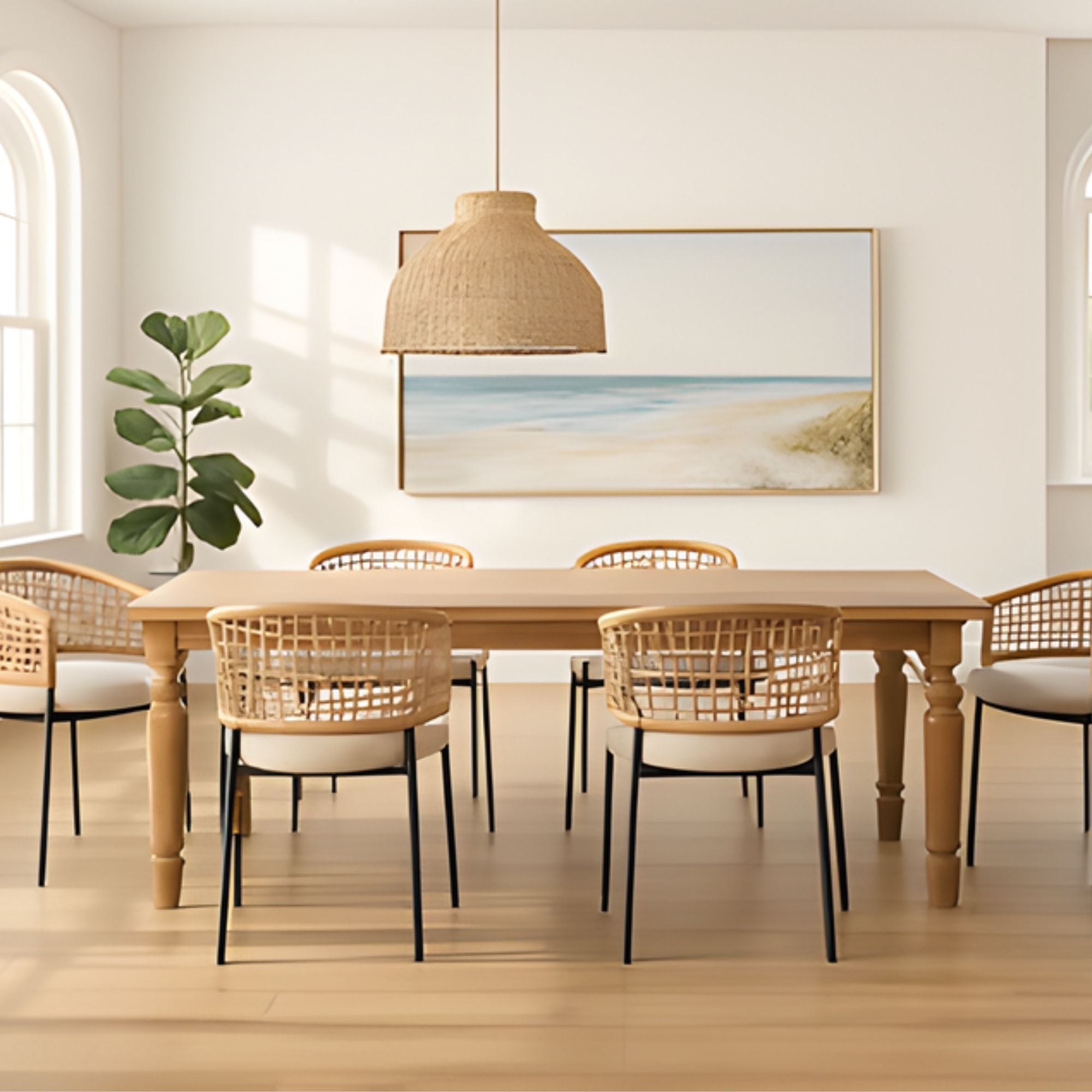 Samana Dining Chair in Beige (Set of 2)