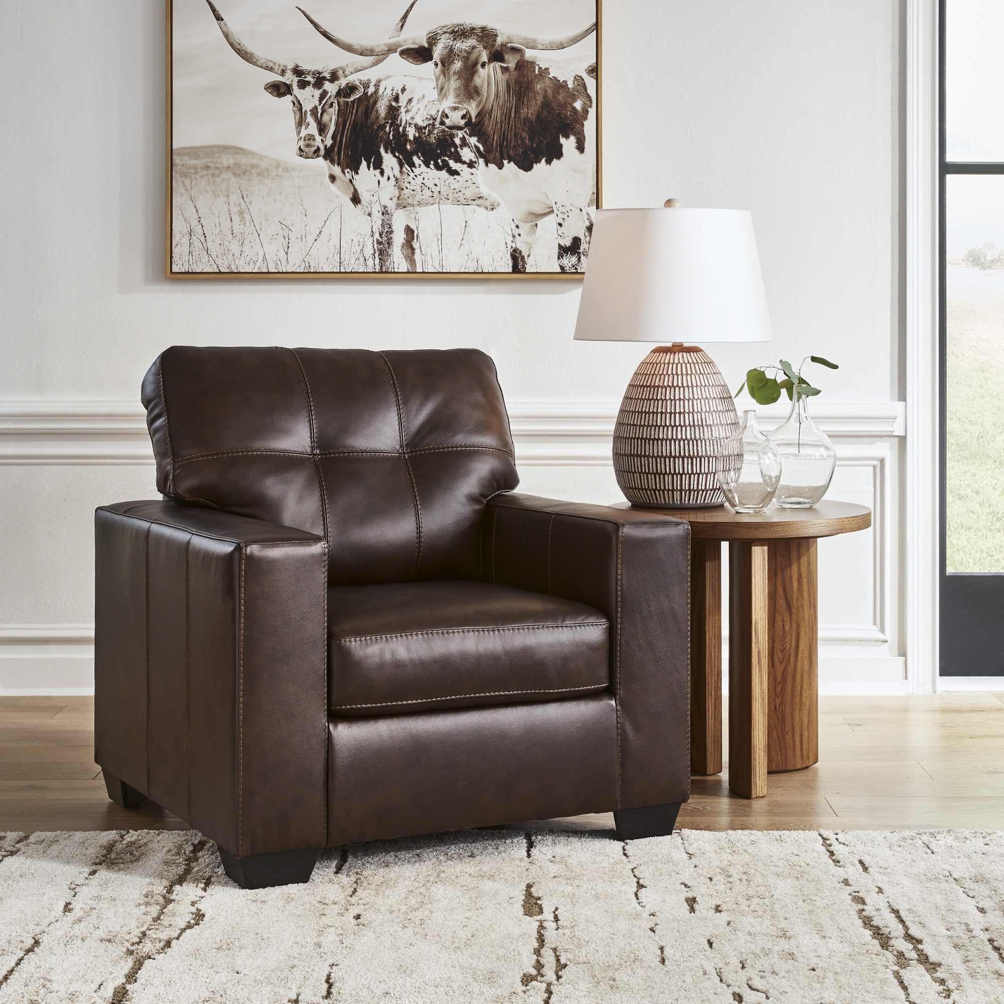 Santorine Leather Chair Dark Brown