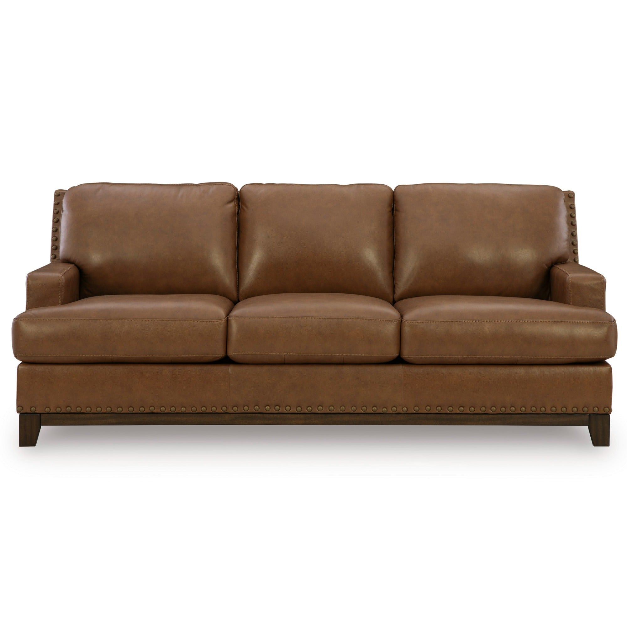 Saonara Leather Sofa in Amber