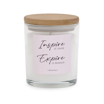 F&T “Inspire” scented candle in a white jar with wooden lid