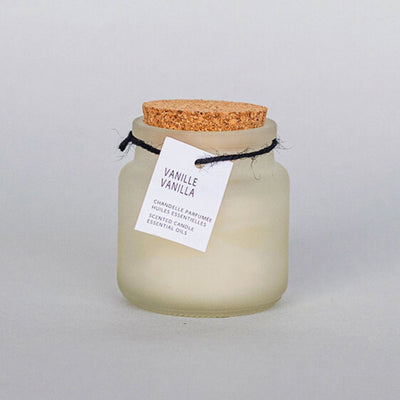 Vanilla Scented Candle with Cork Lid Cream