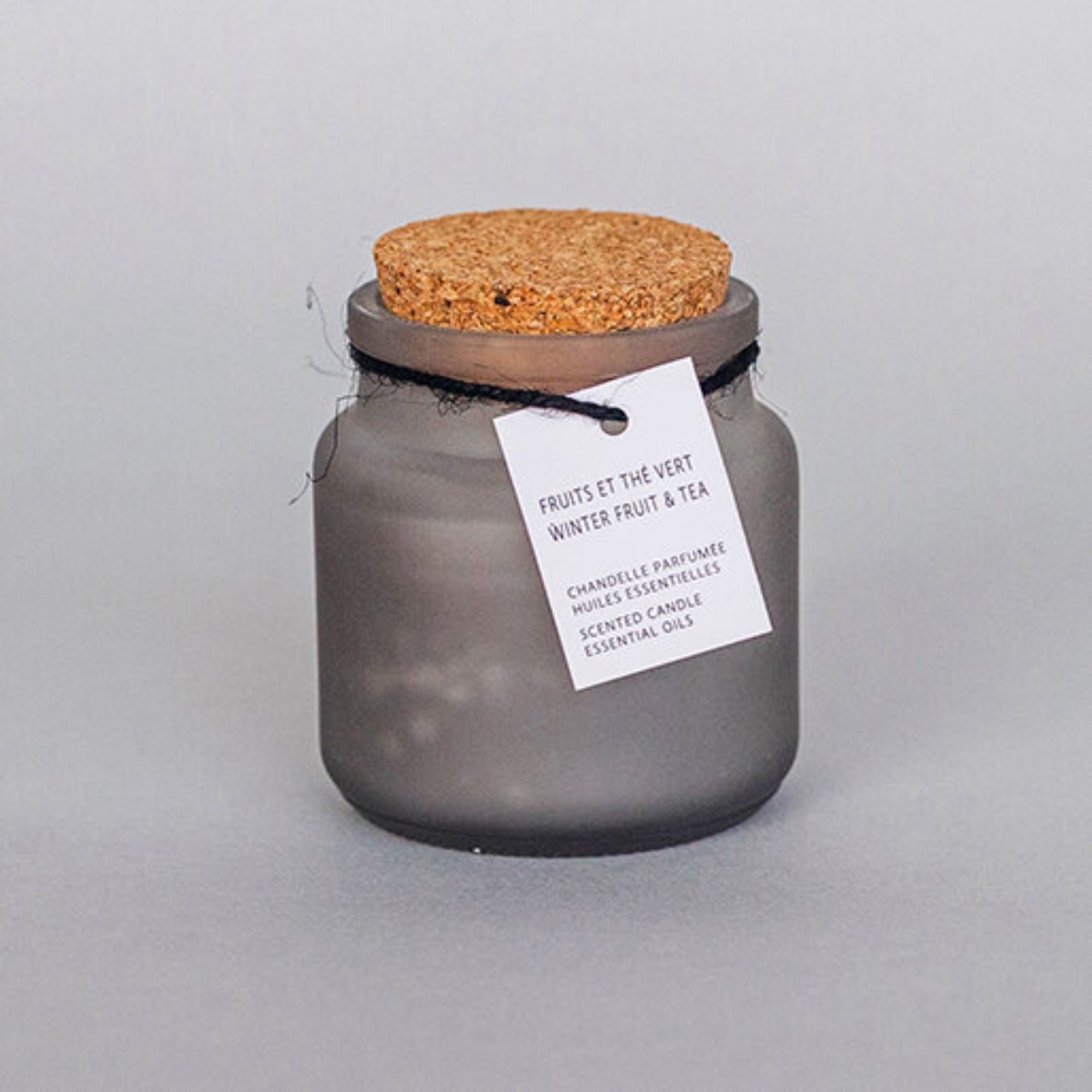 “Winter Fruit & Tea” Scented Candle with Cork Lid Grey