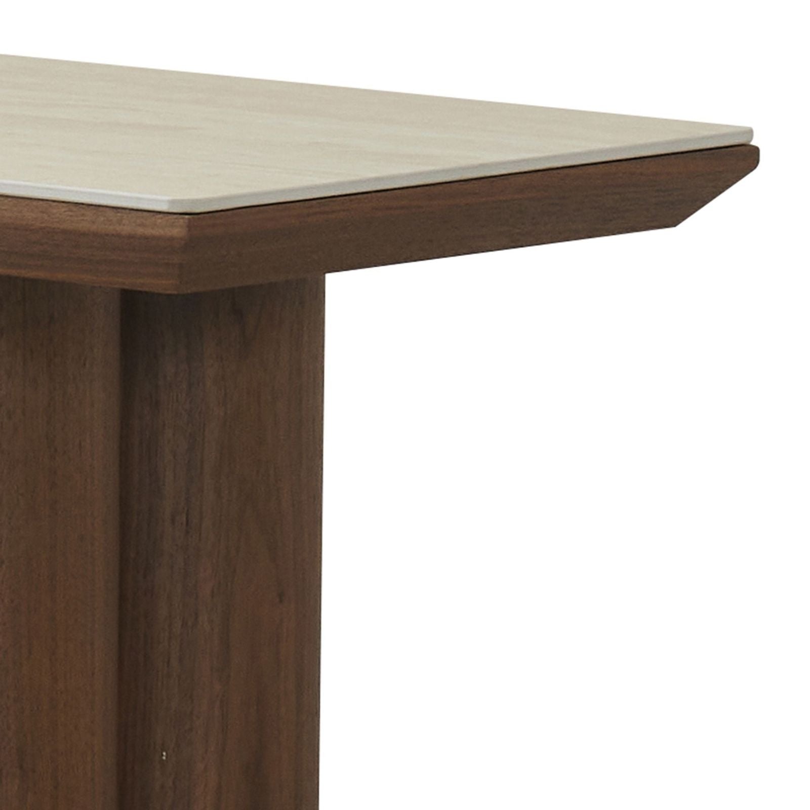 Seaton 47.25-Inch Sintered Stone Console Table in Walnut and Travertine