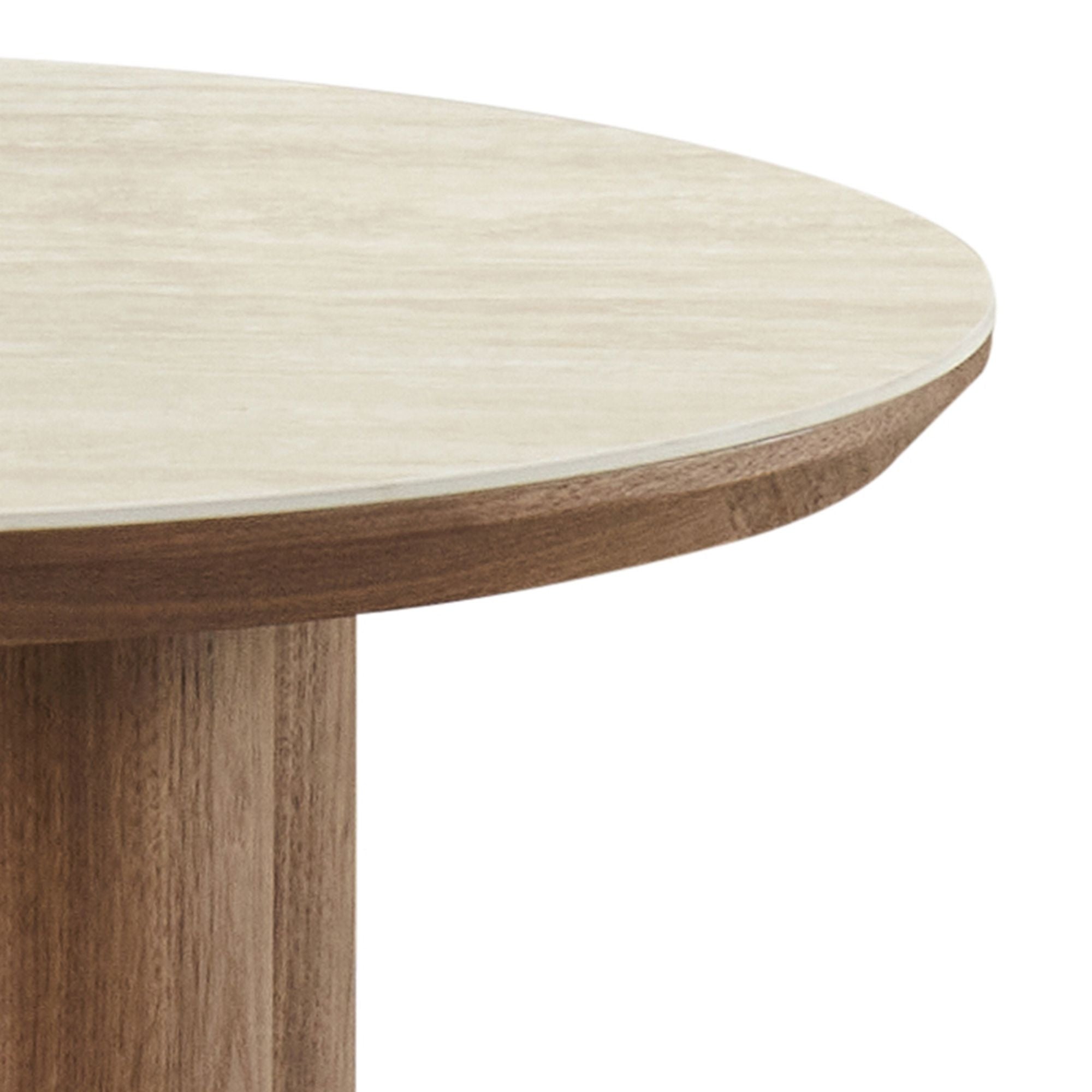 Seaton Round Coffee Table Set in Walnut and Travertine (pre-order)