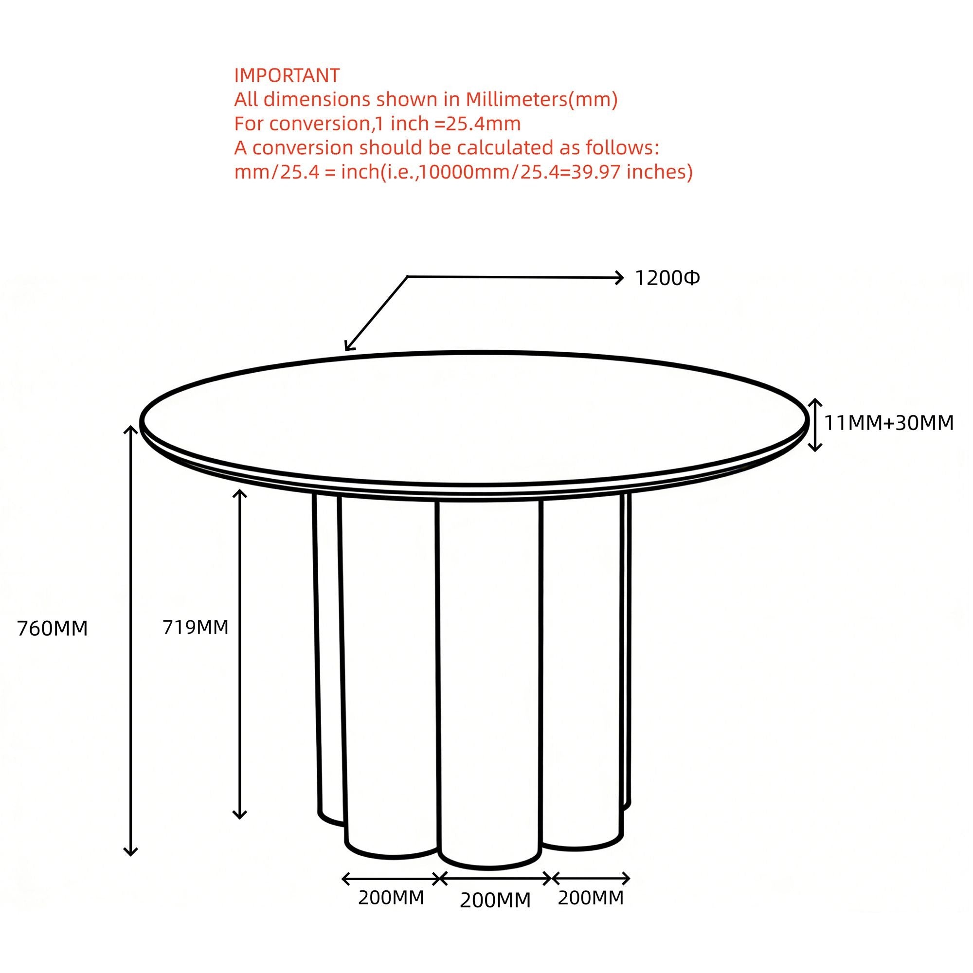 Seaton 47" Round Sintered Stone Dining Table in Walnut and Travertine (Pre-Order)