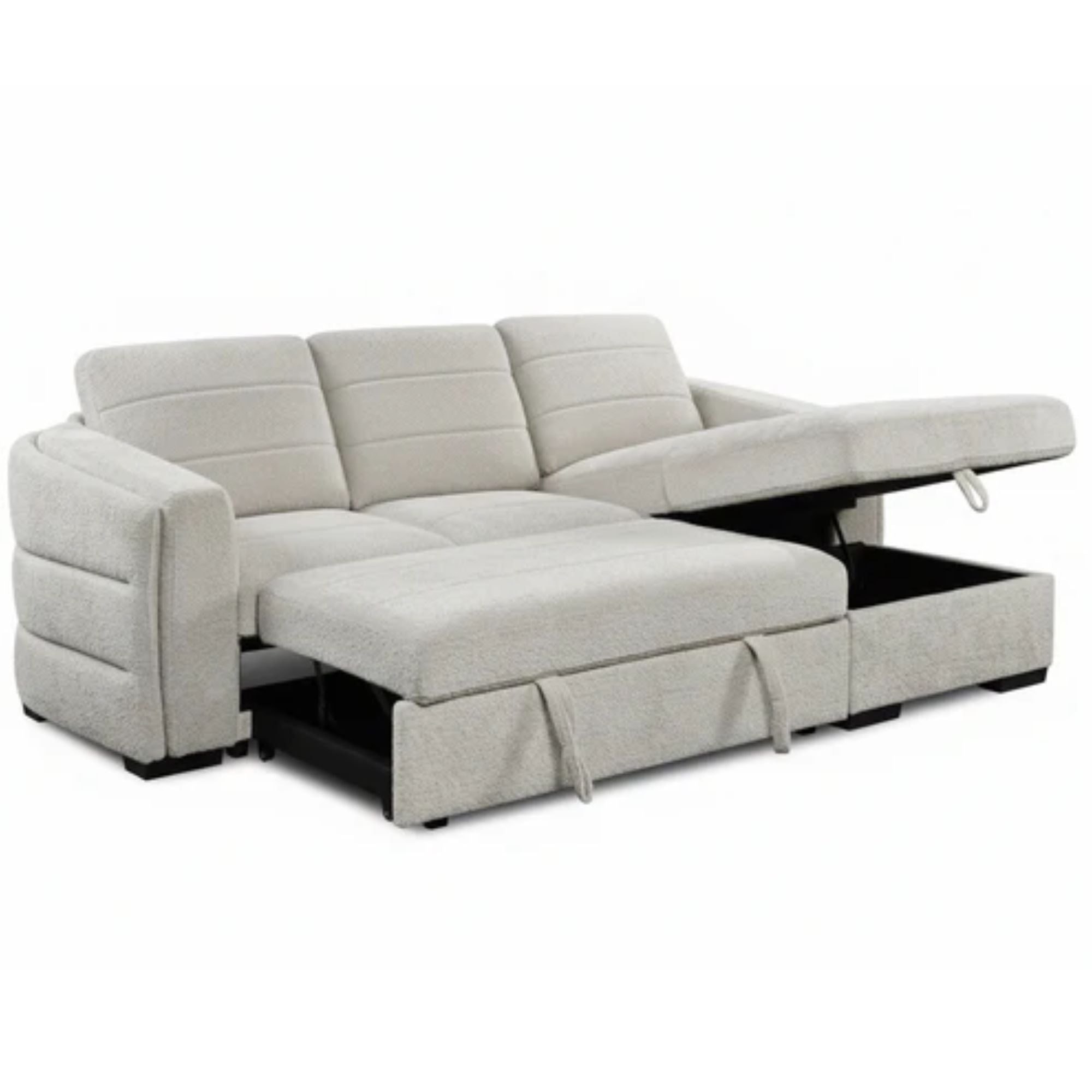 Channel Pull-Out Sectional Sleeper with Storage