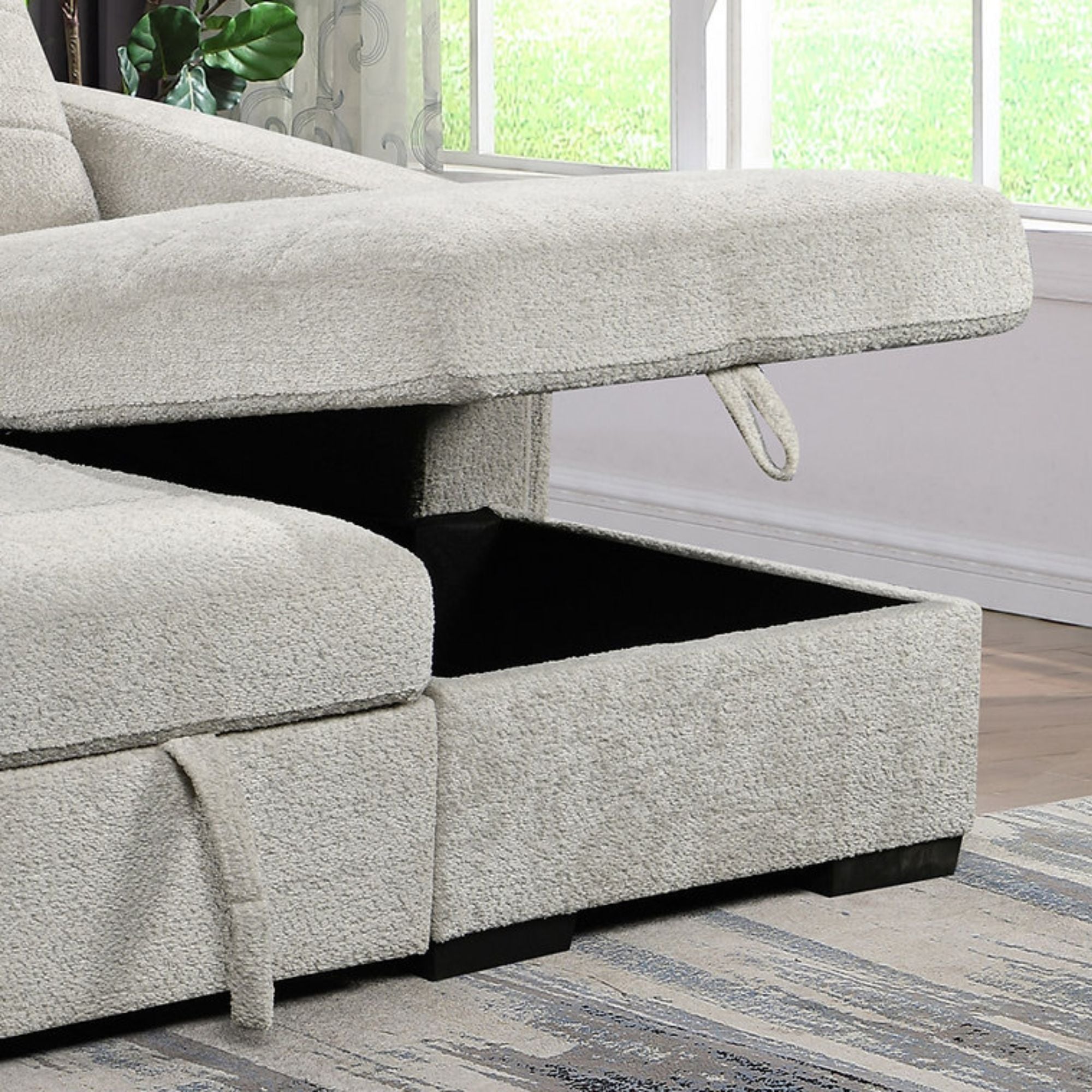 Channel Pull-Out Sectional Sleeper with Storage