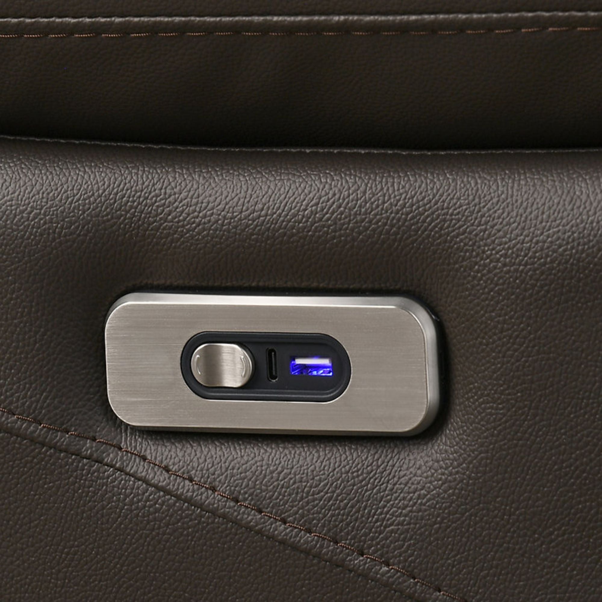 Relaxmax Collection Power Recliner Leather Sofa Set in Dark Brown