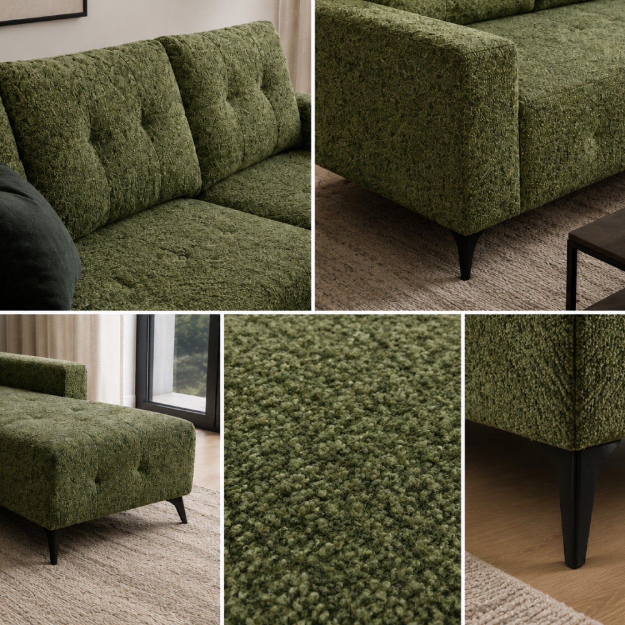 DreamSpace RHF Sectional Pull Out Sleeper in Green