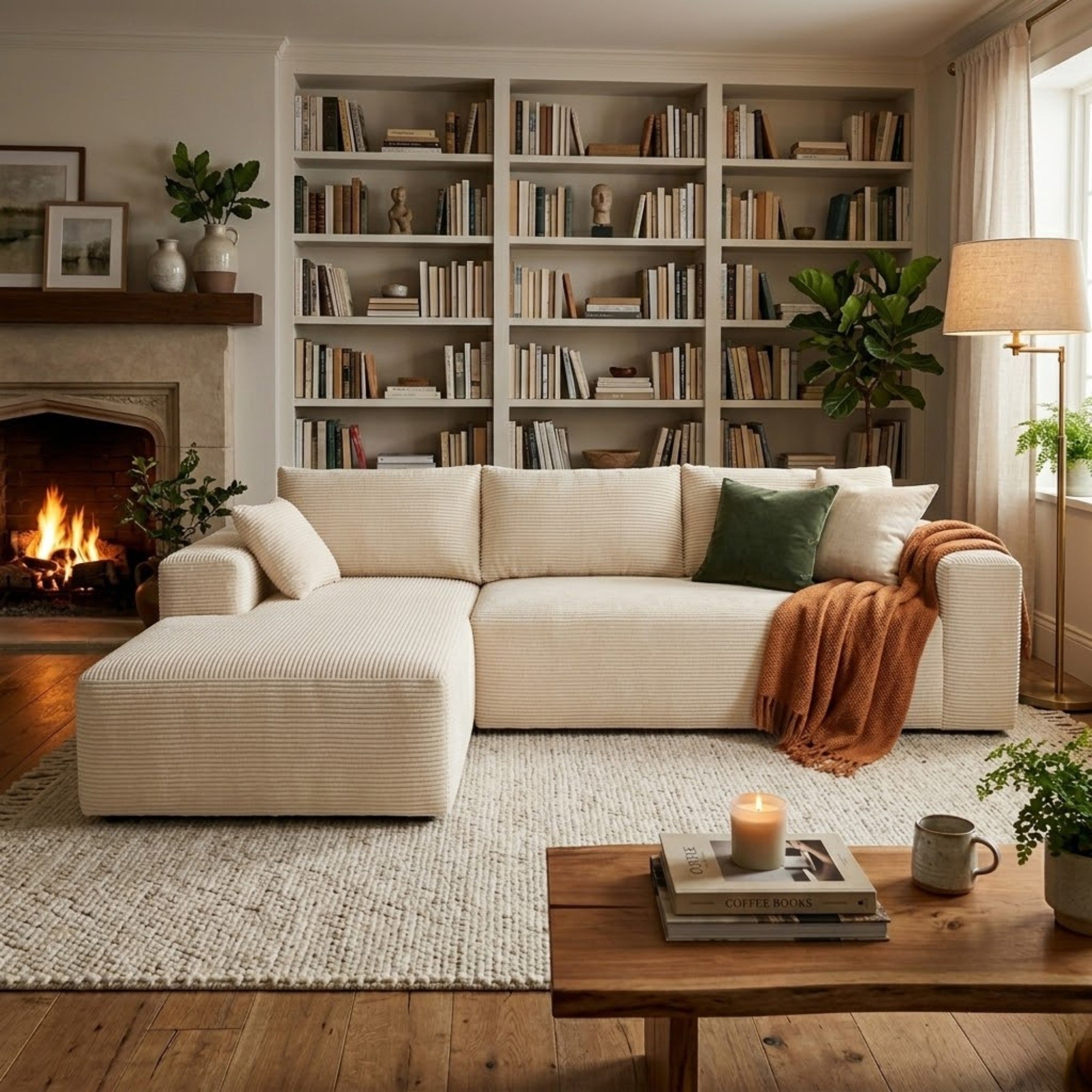 Corduray Cloud Compression Sectional with Deep Seat Beige | CastleUp Experience Centre Online Furniture