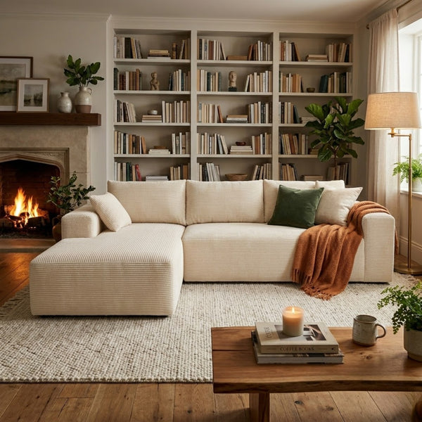 Corduray Cloud Compression Sectional with Deep Seat Beige | CastleUp Experience Centre Online Furniture