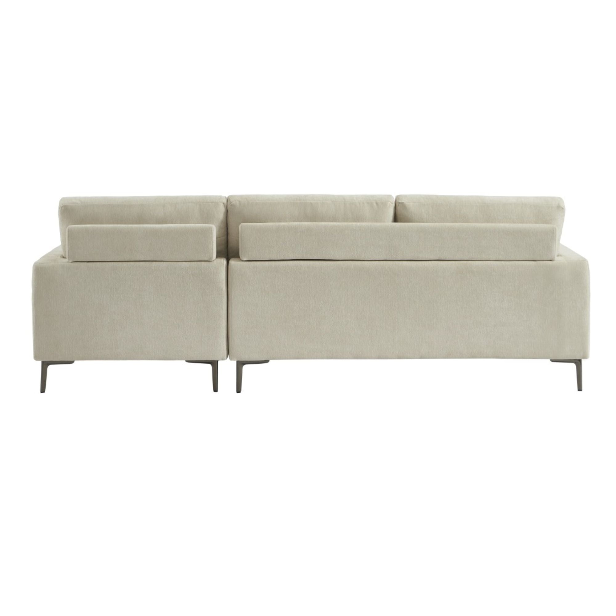 Beige Brassex sectional sofa with plush cushions and modern design, perfect for spacious living rooms.