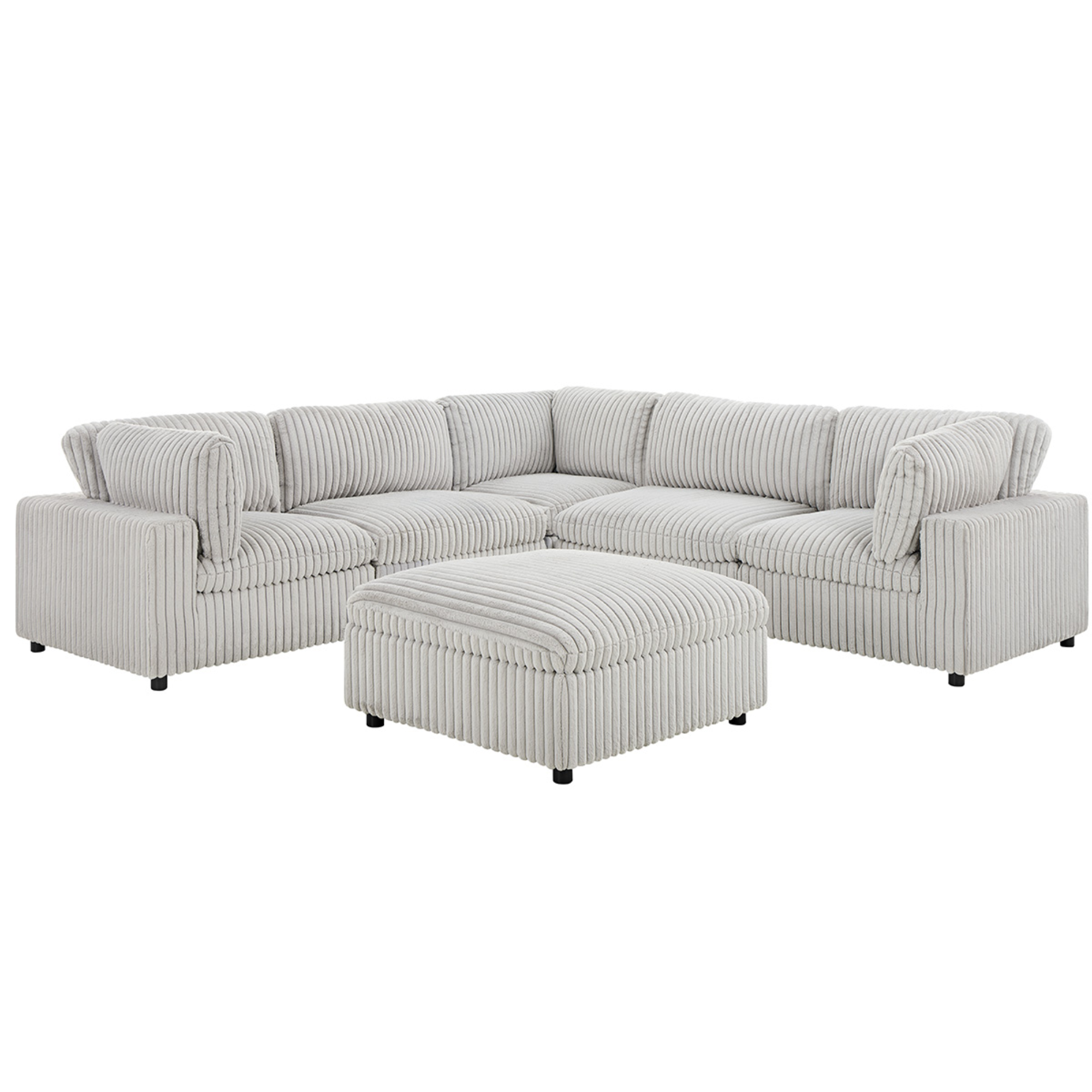 Colton Mink 6 Pieces Fabric Modular Sectional