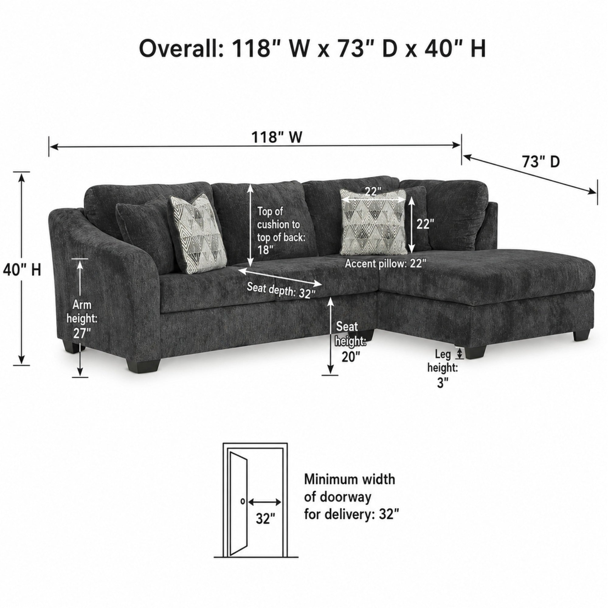Biddeford 2-Piece Sectional Sleeper with Chaise
