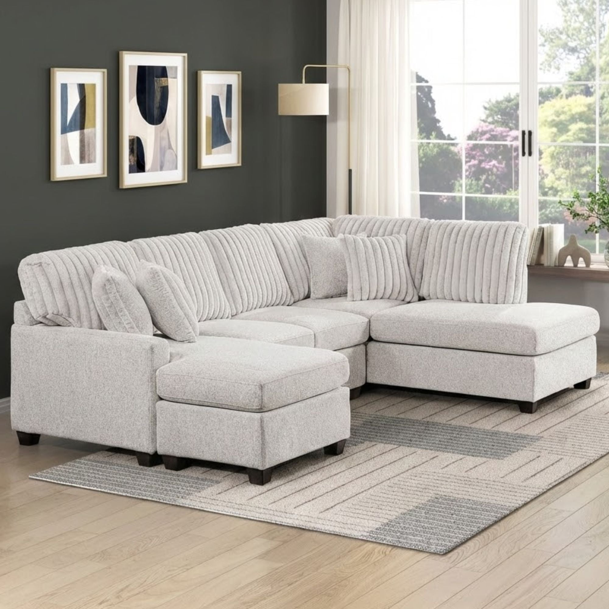 MAZ Lawson Collection 2-piece sectional sofa with chaise, featuring plush upholstery and modern design for comfortable living spaces.