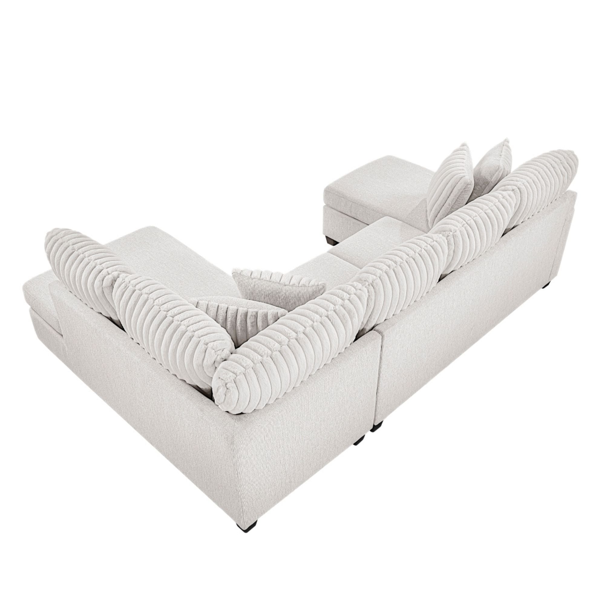 MAZ Lawson Collection 2-piece sectional sofa with chaise, featuring plush cushions and modern design in a neutral fabric.