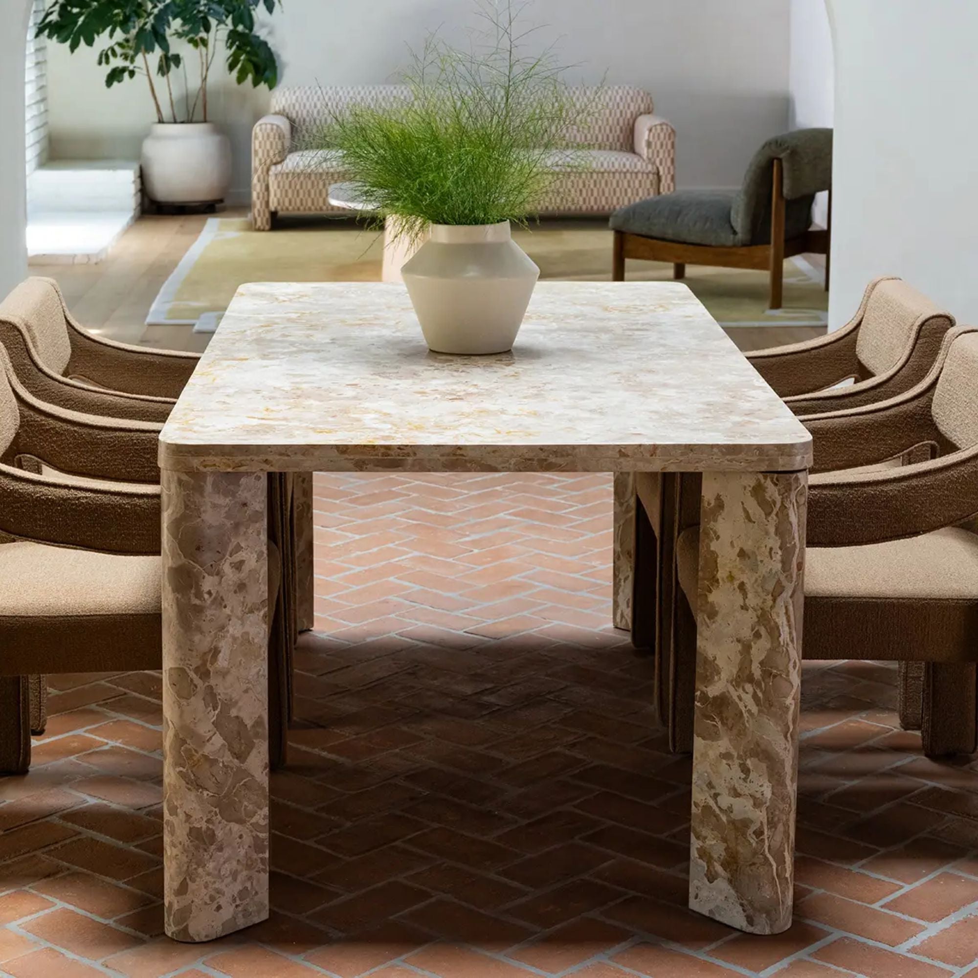 Moe's Home Segment Collection Dining Table Panther Stone Beige | CastleUp Experience Centre Online Furniture