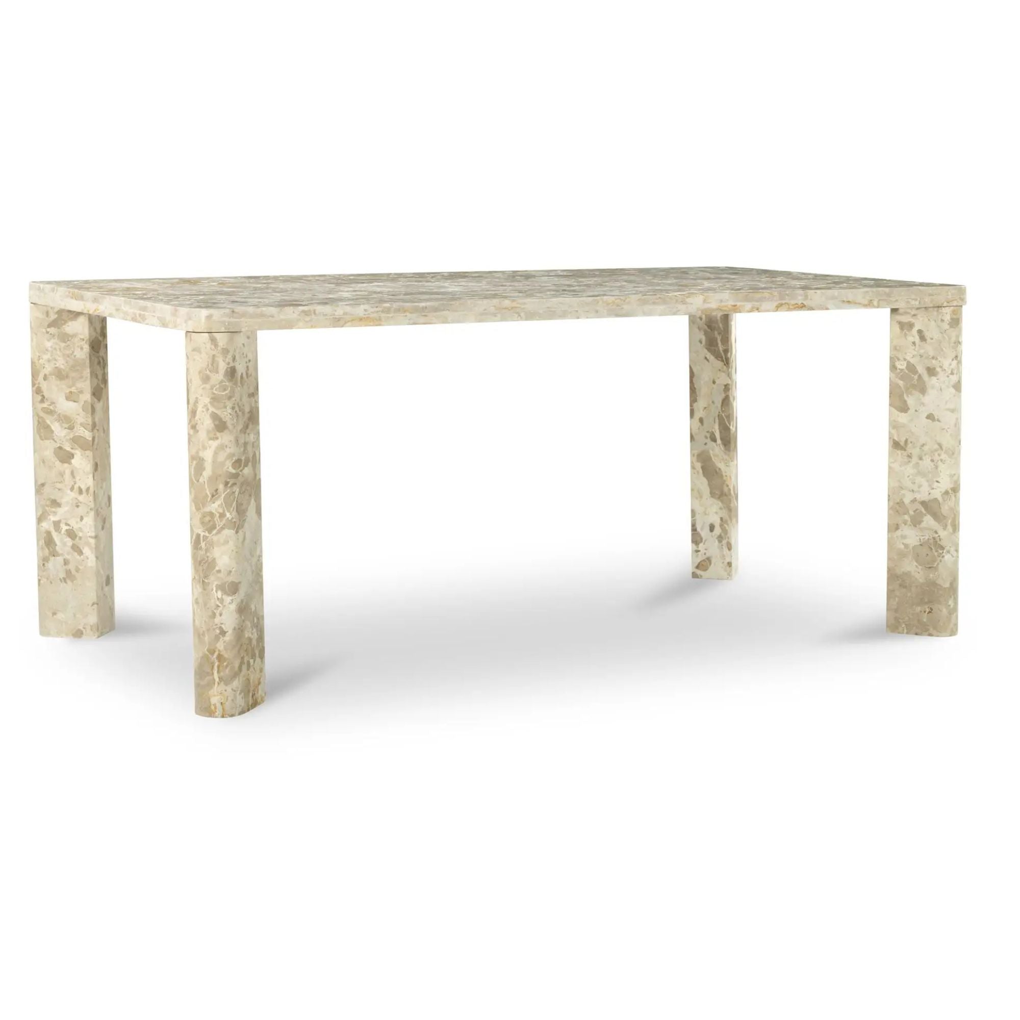 Moe's Home Segment Collection Dining Table Panther Stone Beige | CastleUp Experience Centre Online Furniture