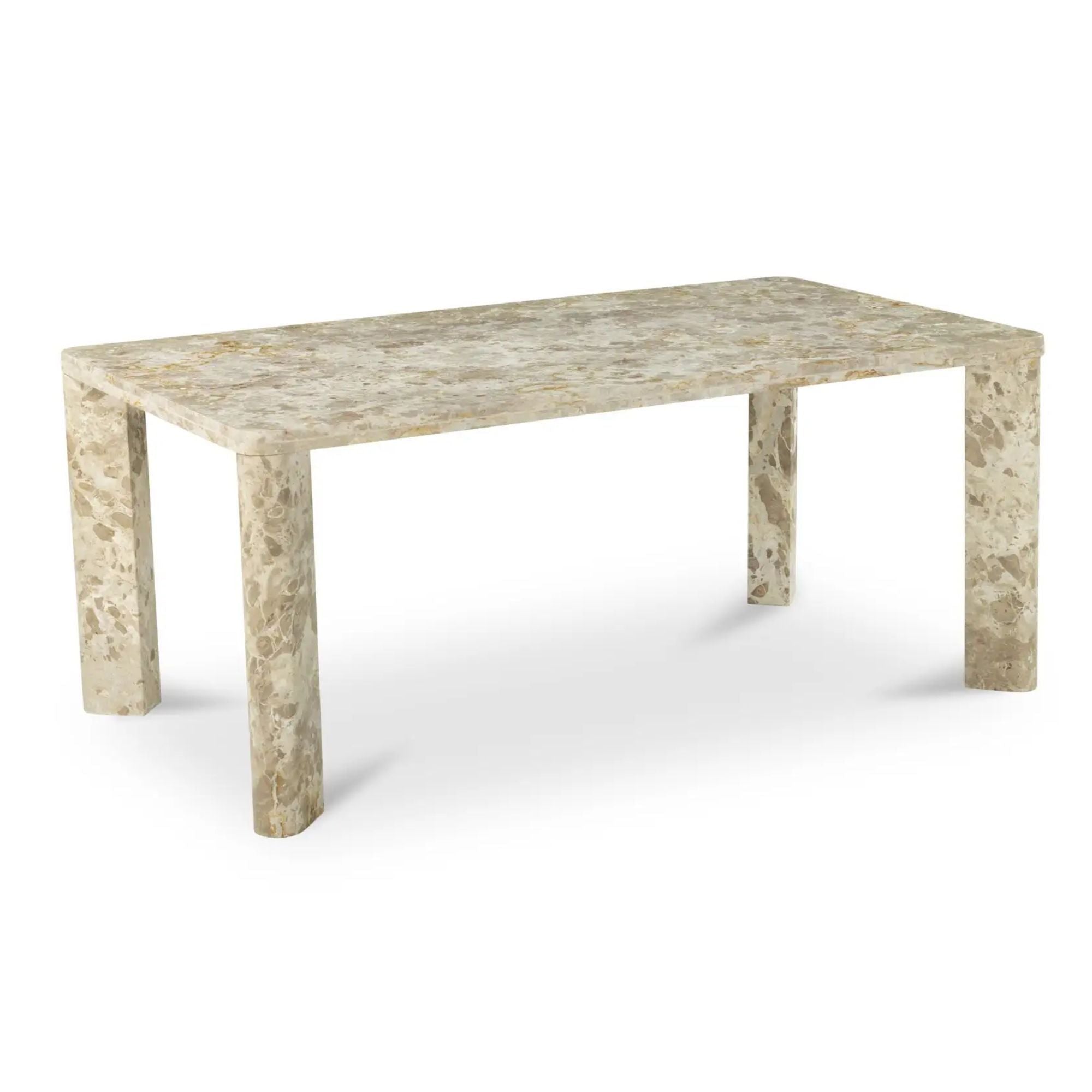 Moe's Home Segment Collection Dining Table Panther Stone Beige | CastleUp Experience Centre Online Furniture