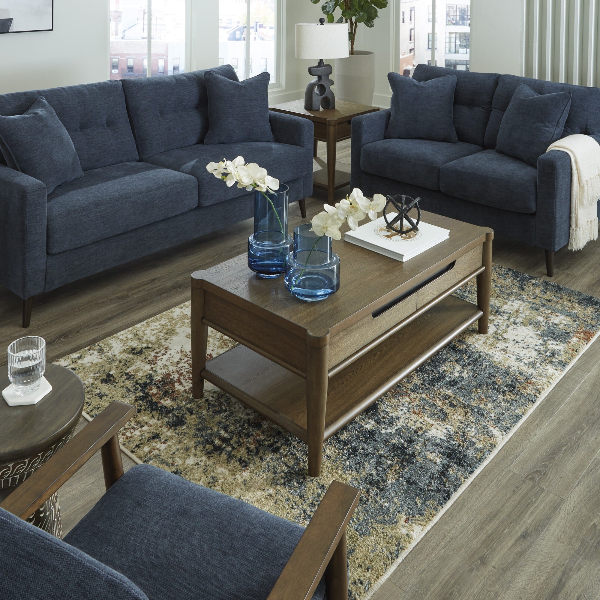 Bixler Loveseat in Navy