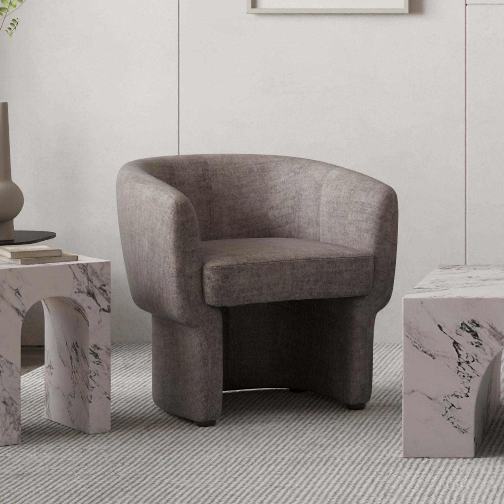 Sheri Accent Chair in Dark Taupe Velvet