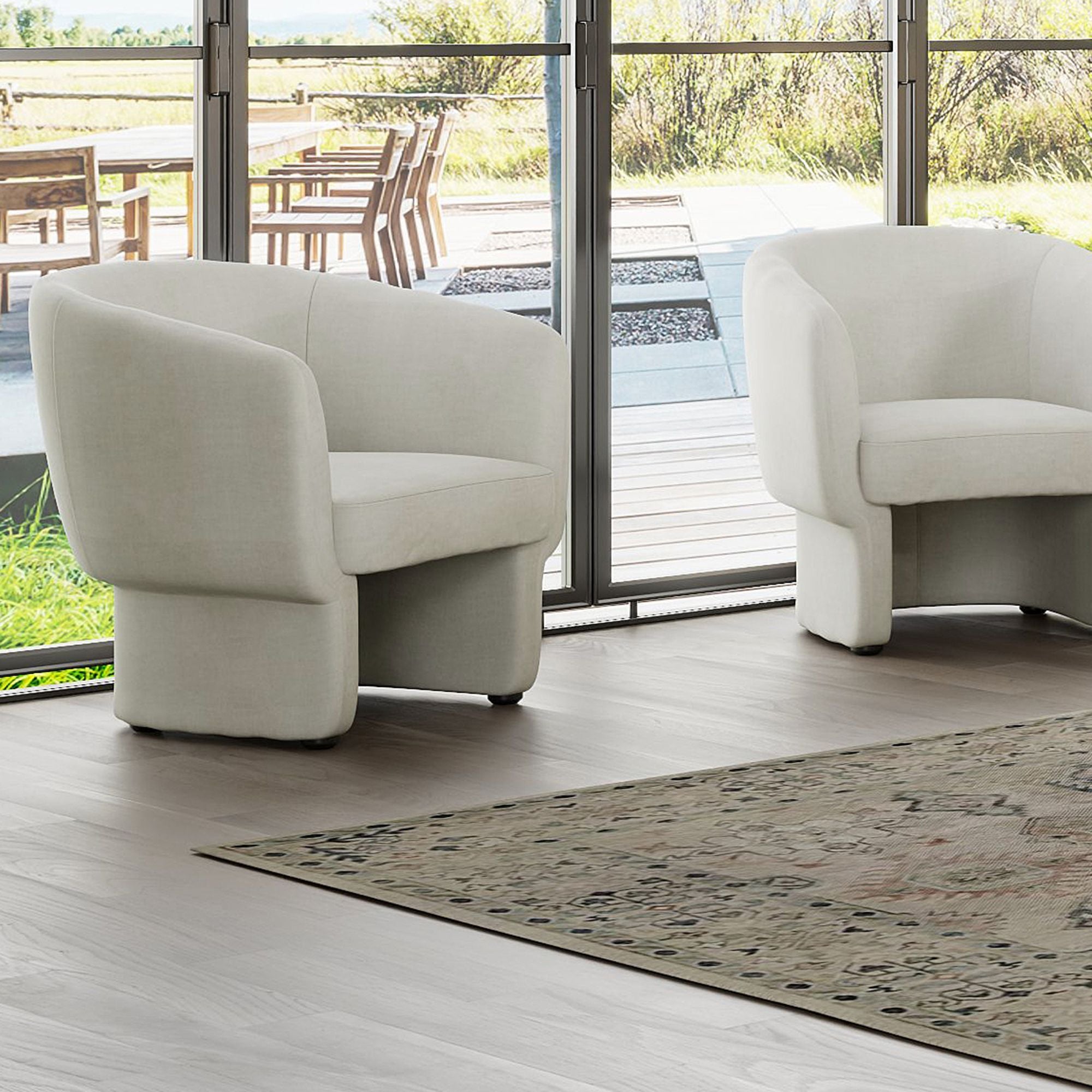 Sheri Accent Chair in Beige Velvet