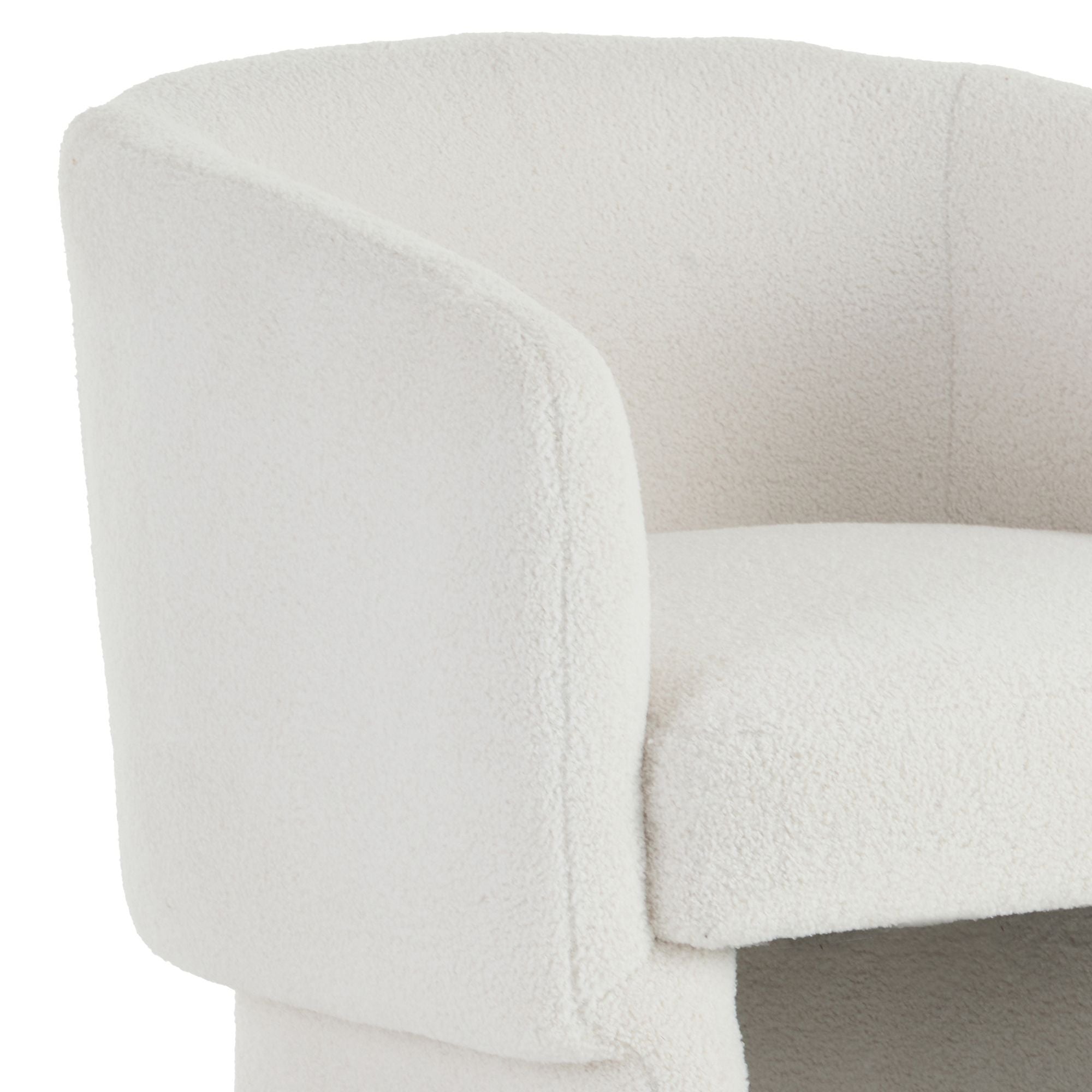 Sheri Accent Chair in White Bouclé