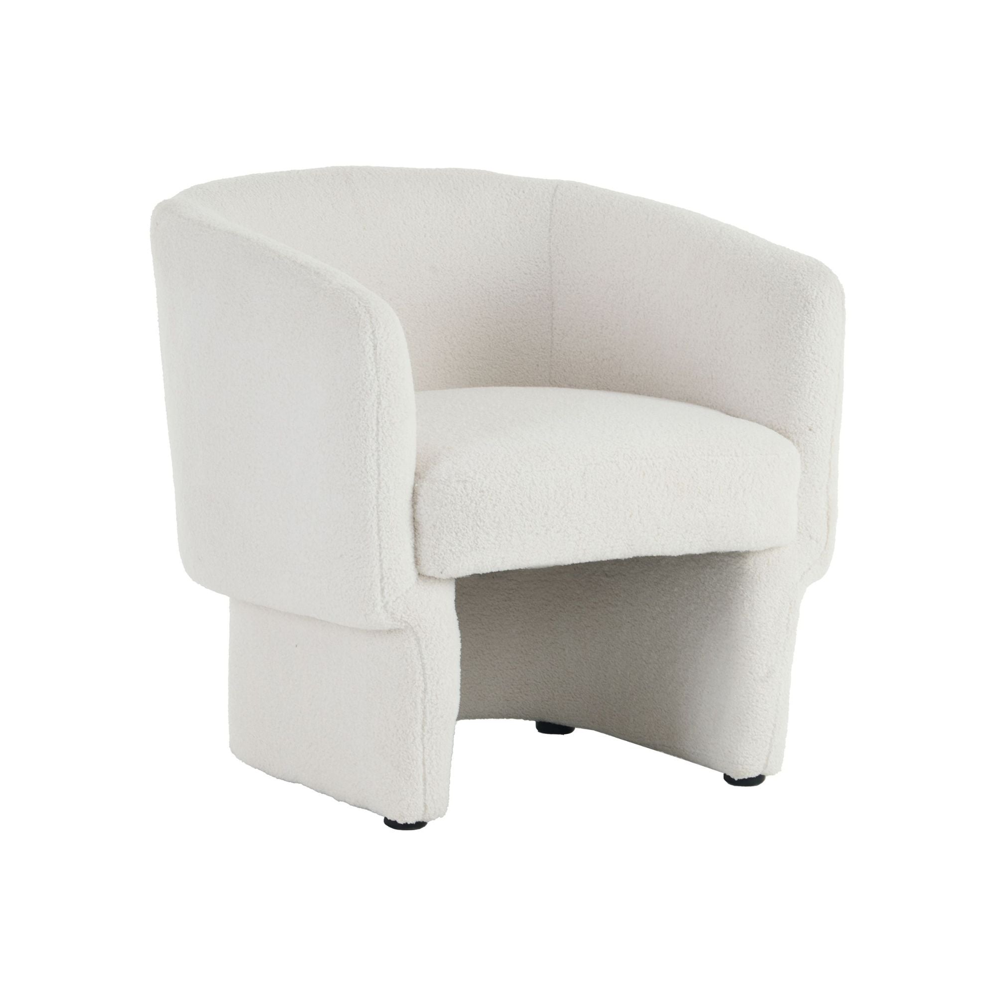 Sheri Accent Chair in White Bouclé
