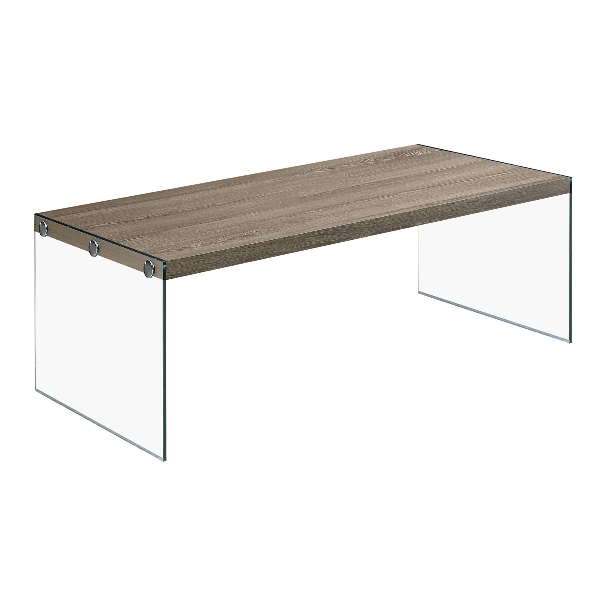 Dark taupe Silva coffee table by Monarch Specialties with a modern design and sleek surface, perfect for living room decor.