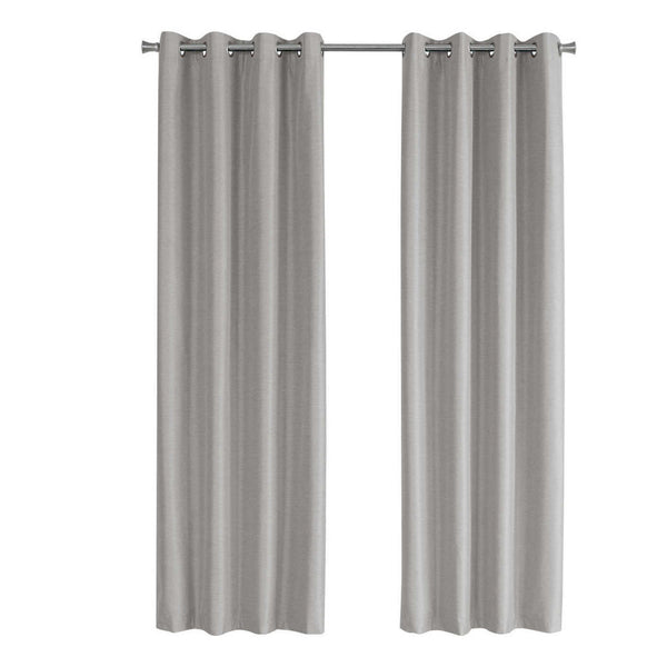 Silver blackout curtain panel set by Monarch Specialties, 52 inches wide, includes two silver fabric panels for window privacy.