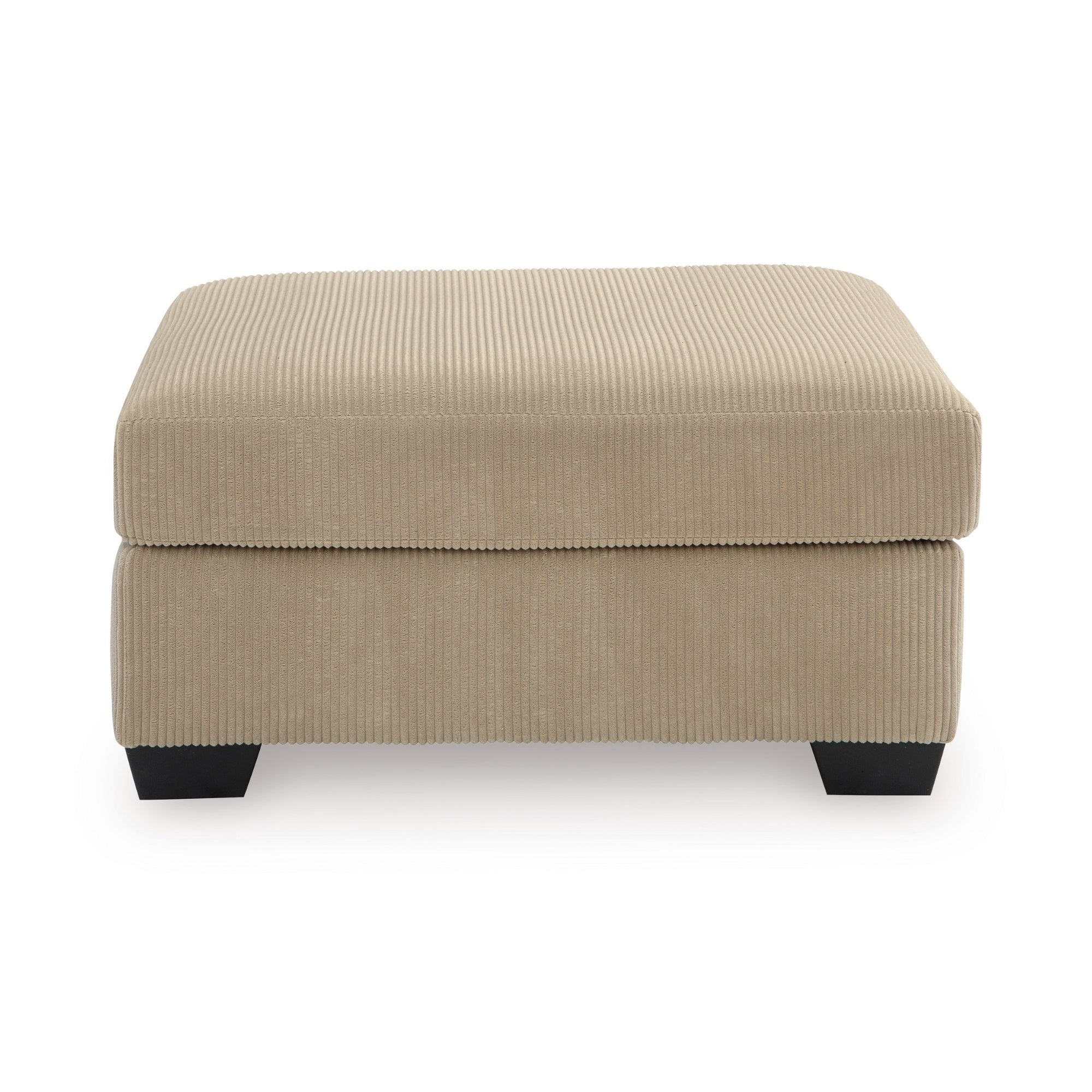 SimpleJoy oversized accent ottoman in sand by Signature Design, showing a plush fabric bench suitable for living room seating.