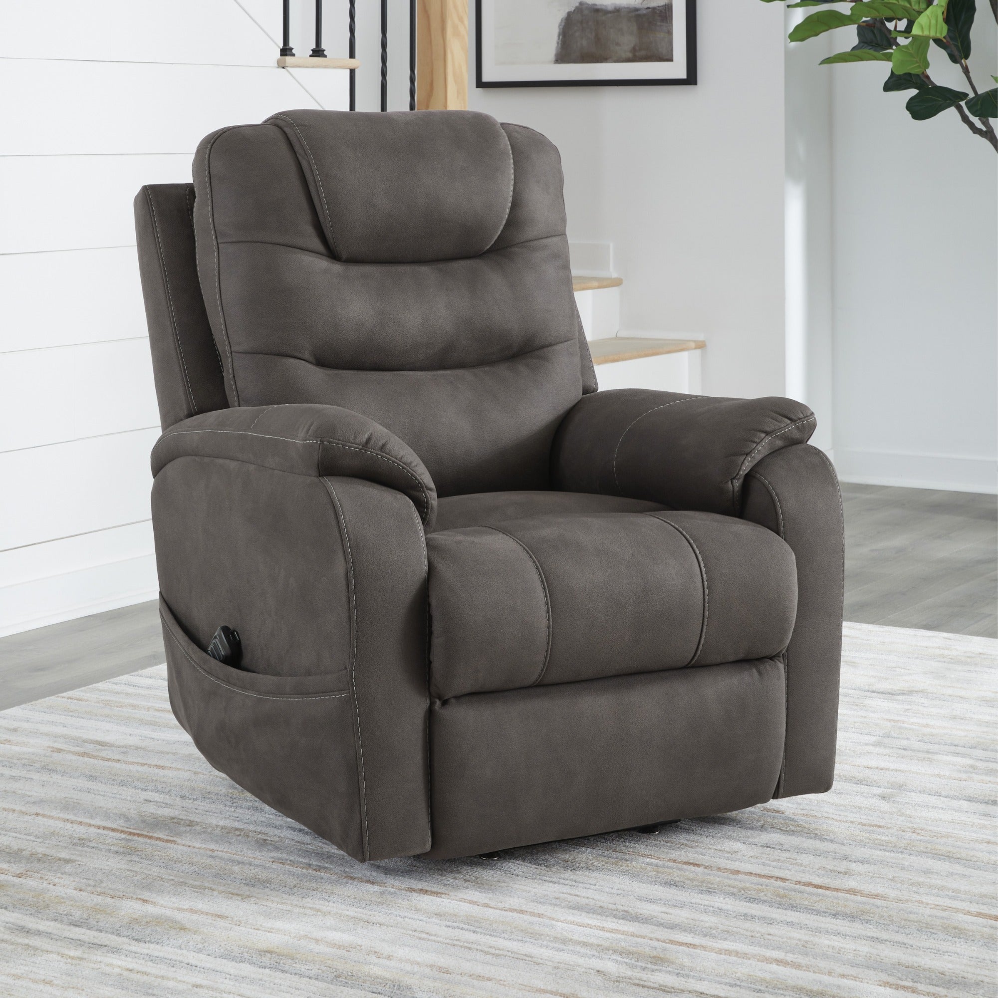 Snowfield Power Lift Recliner Gunmetal