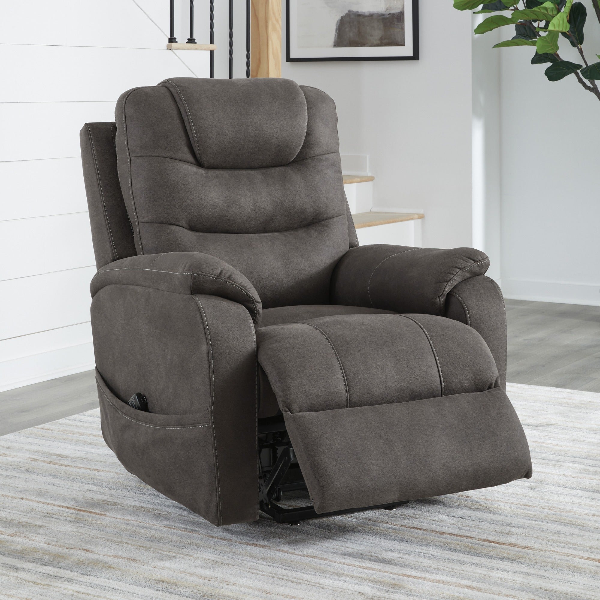 Snowfield Power Lift Recliner Gunmetal