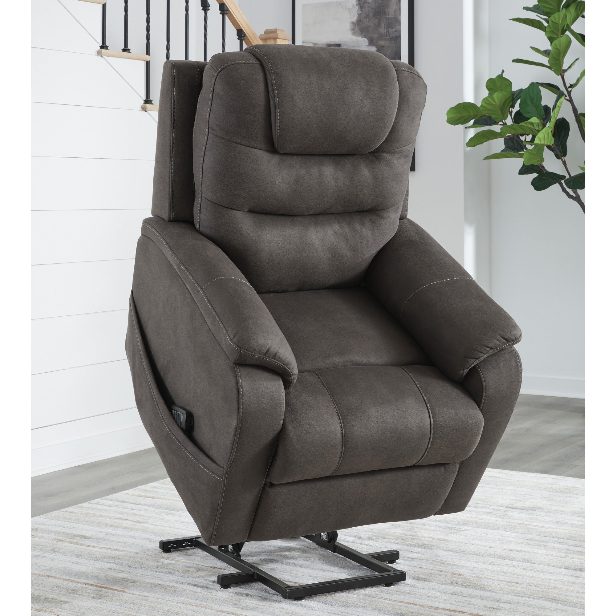 Snowfield Power Lift Recliner Gunmetal