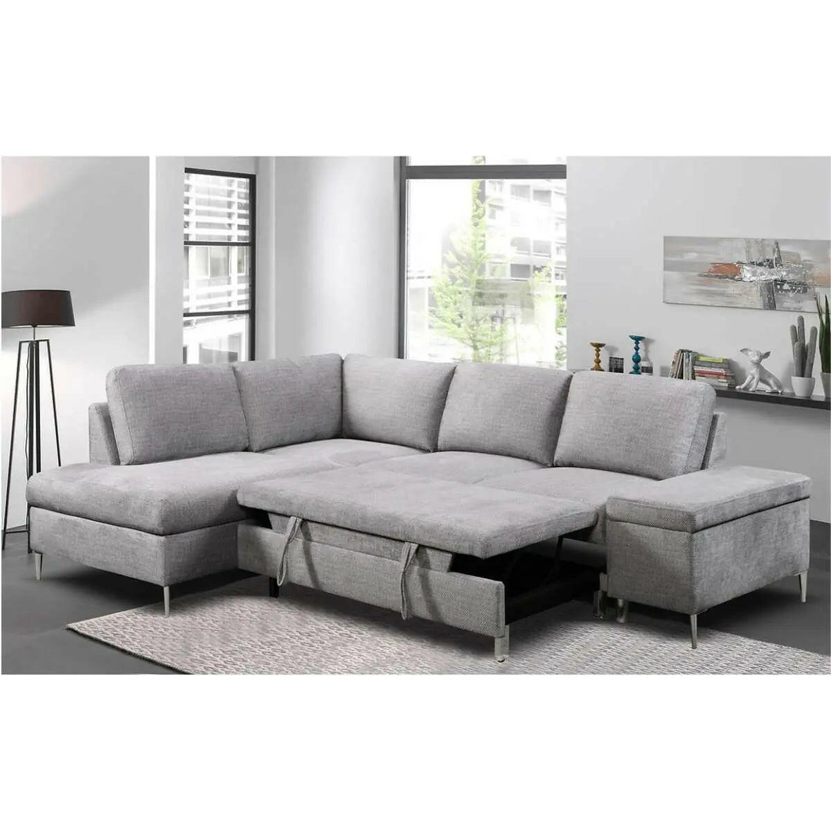 Sofa Bed Sectional with Storage Bench 9022.