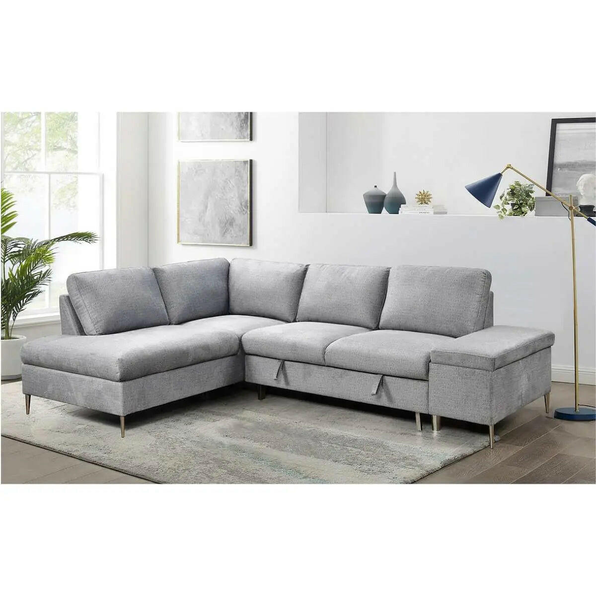 Sofa Bed Sectional with Storage Bench 9022.