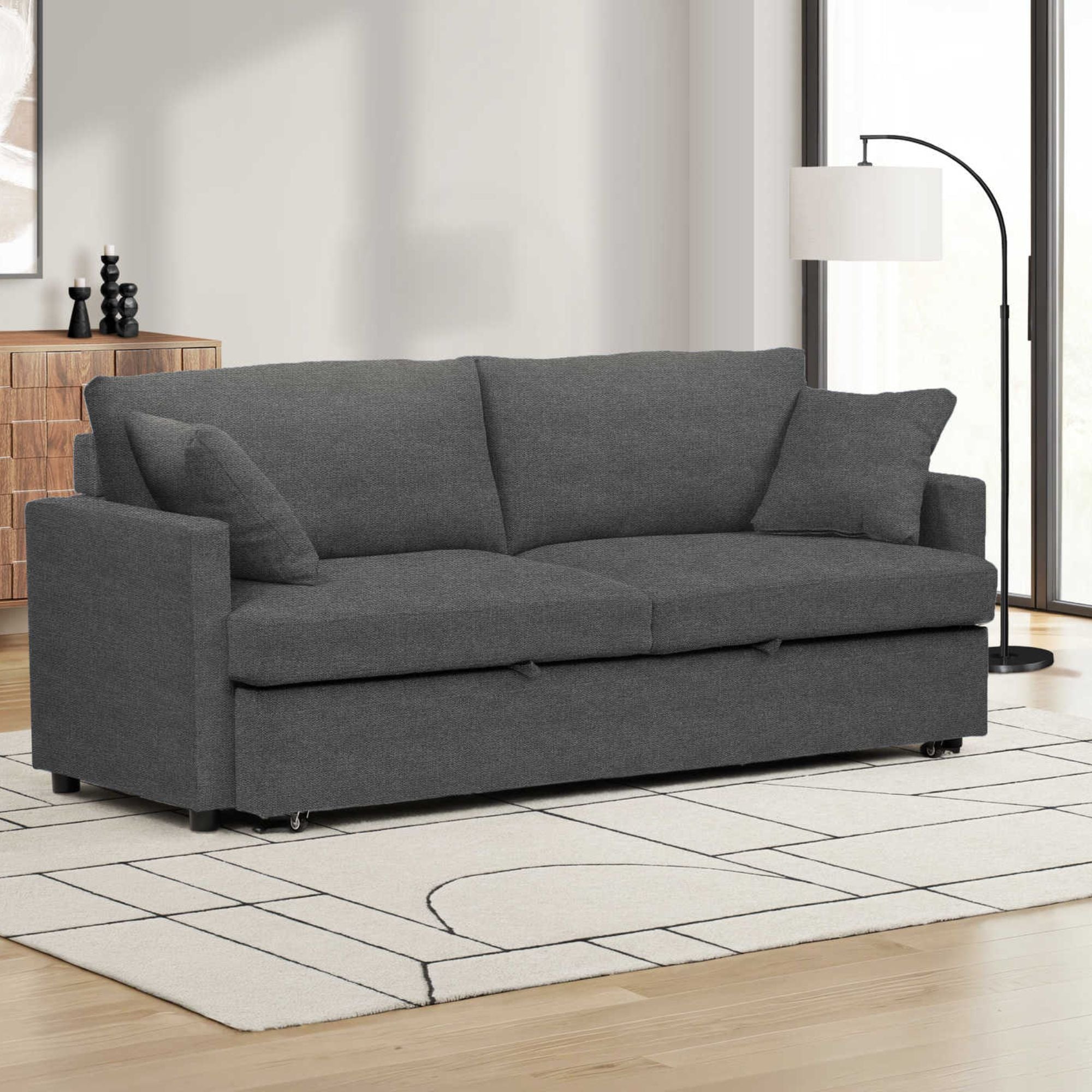 Sofa Sleeper Convertible Bed in Charcoal | CastleUp Experience Centre Online Furniture