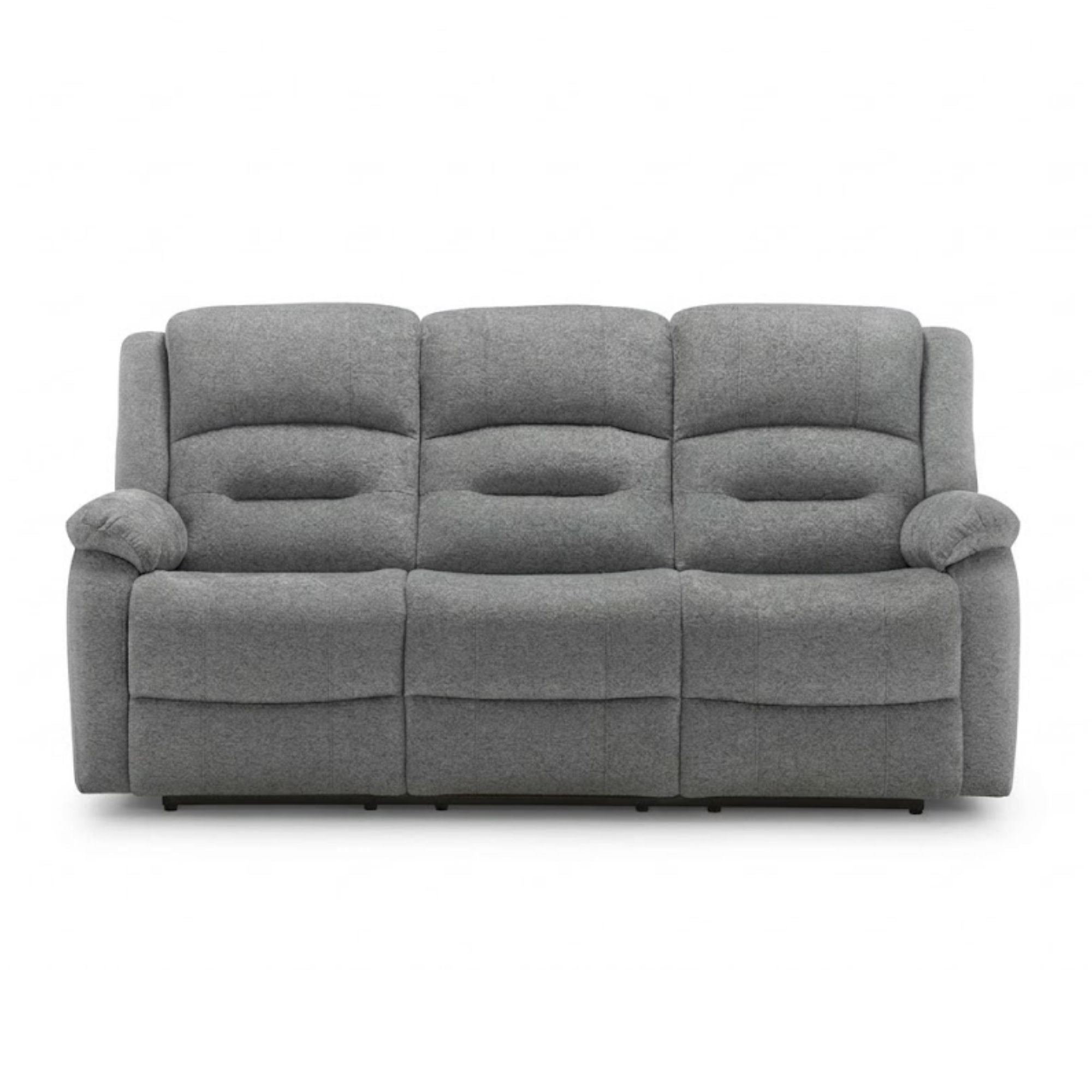 Grey Monarch Specialties CloudRest 3-seater power reclining sofa with USB ports, featuring plush cushions and modern design.