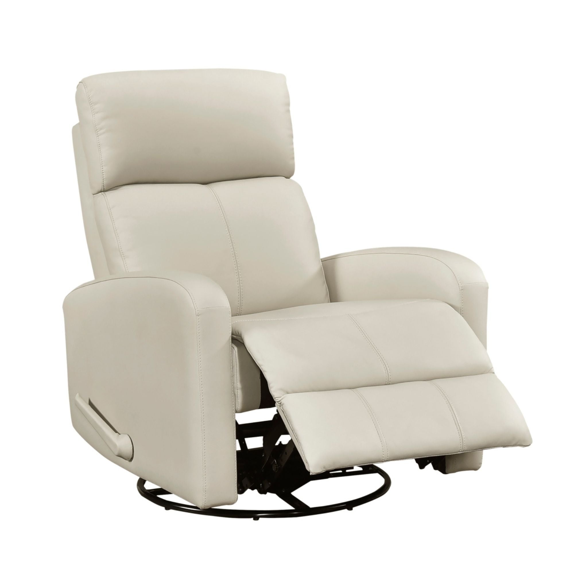 MAZ Sorrento Collection beige swivel glider recliner chair with plush upholstery and modern design, shown in a cozy living room setting.