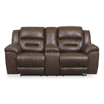 Stoneland Reclining Power Loveseat in Chocolate w/console