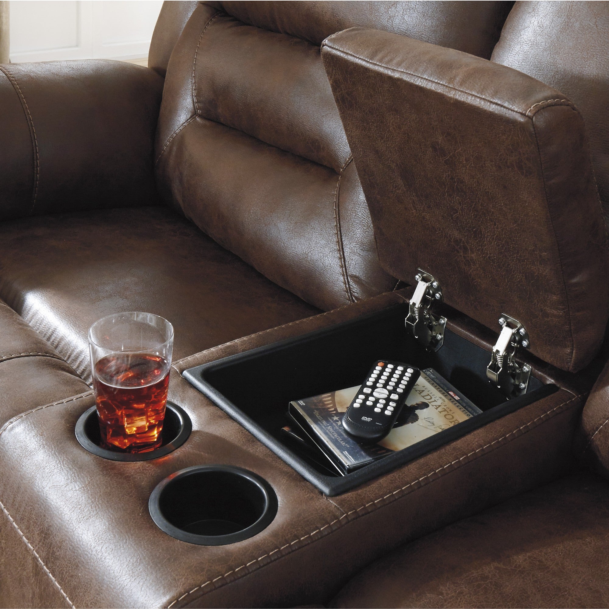 Stoneland Reclining Power Sofa Set in Chocolate