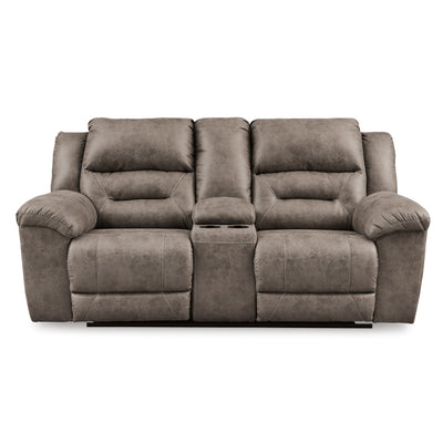 Stoneland Reclining Power Loveseat in Fossil w/console