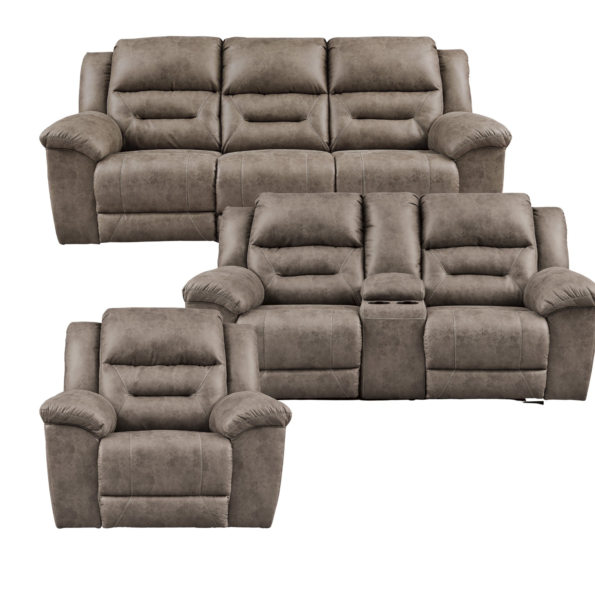Stoneland Reclining Power Sofa Set in Fossil