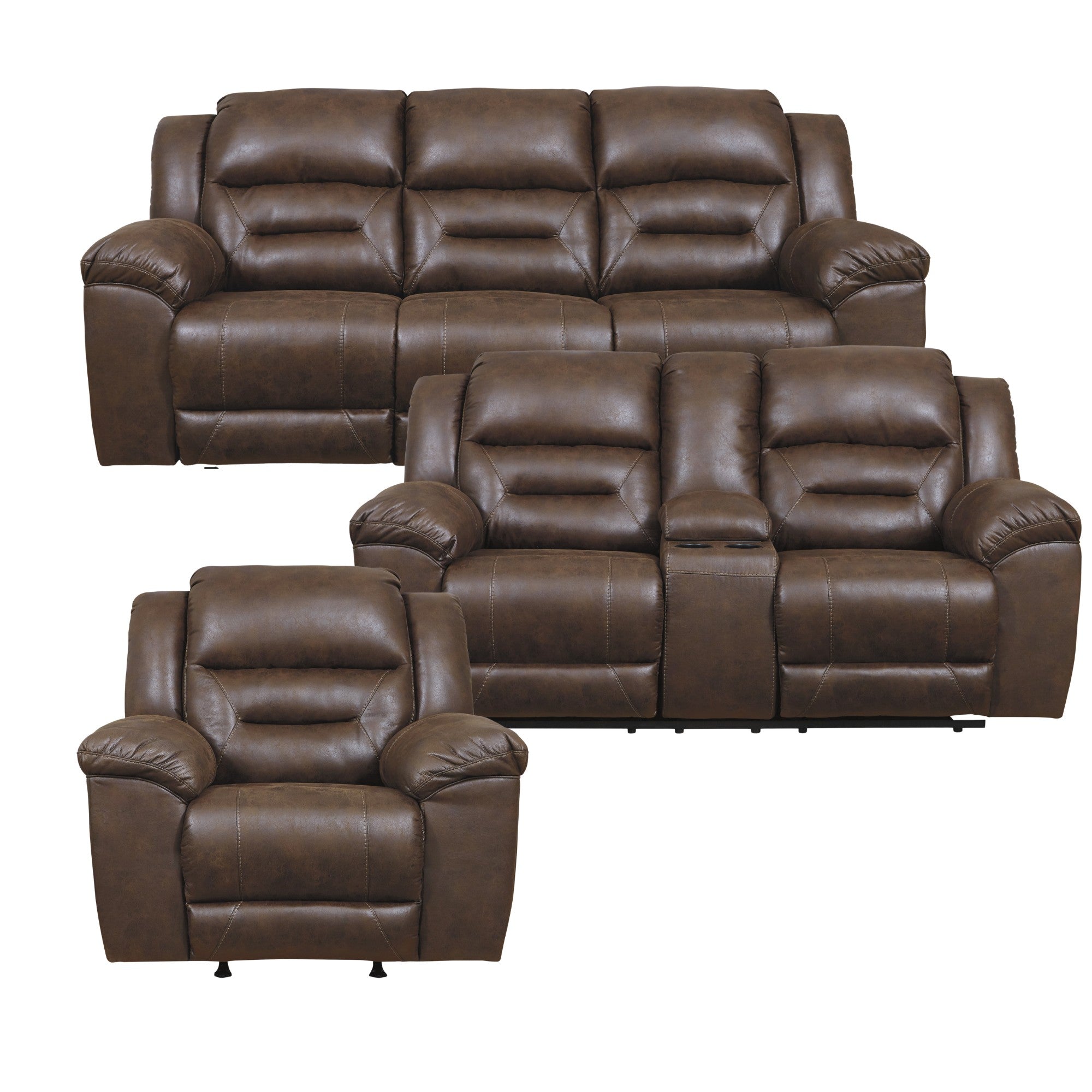 Stoneland Reclining Power Sofa Set in Chocolate