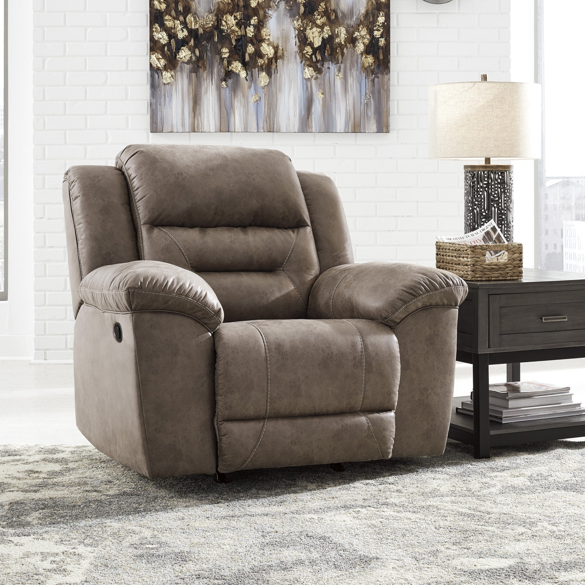 Stoneland Rocker Reclining Power Chair in Fossil | CastleUp Experience Centre Online Furniture