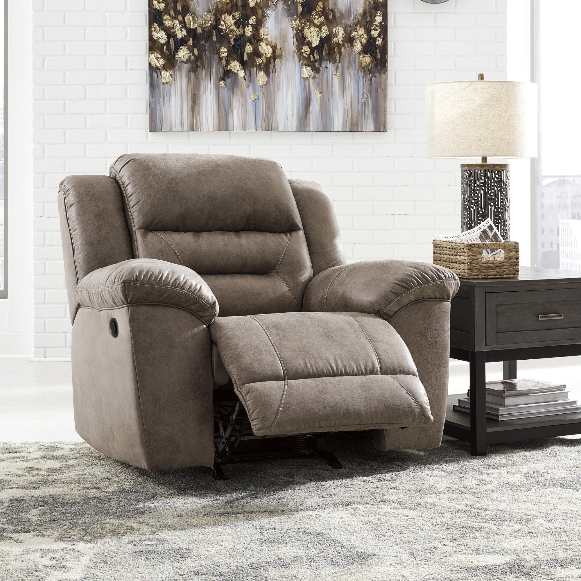 Stoneland Rocker Reclining Power Chair in Fossil | CastleUp Experience Centre Online Furniture