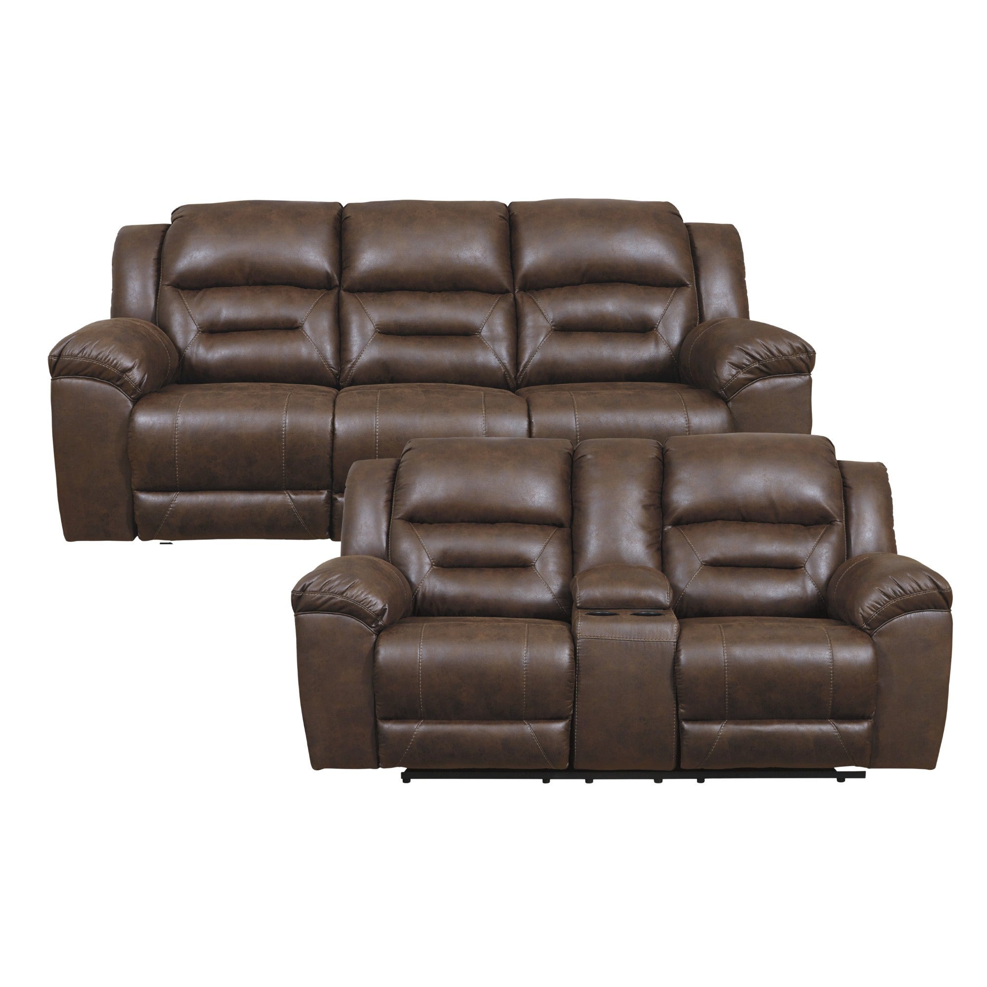 Stoneland Reclining Power Sofa Set in Chocolate