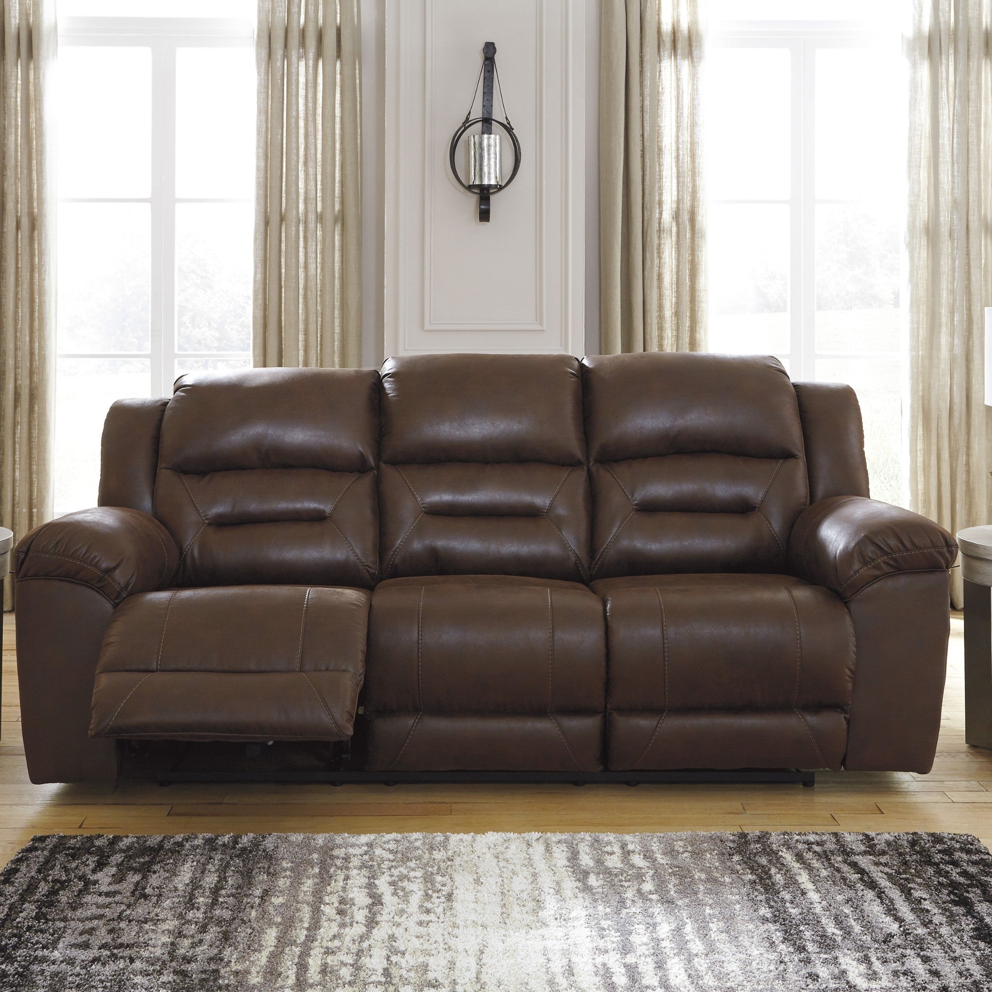 Stoneland Reclining Power Sofa in Chocolate | CastleUp Experience Centre Online Furniture