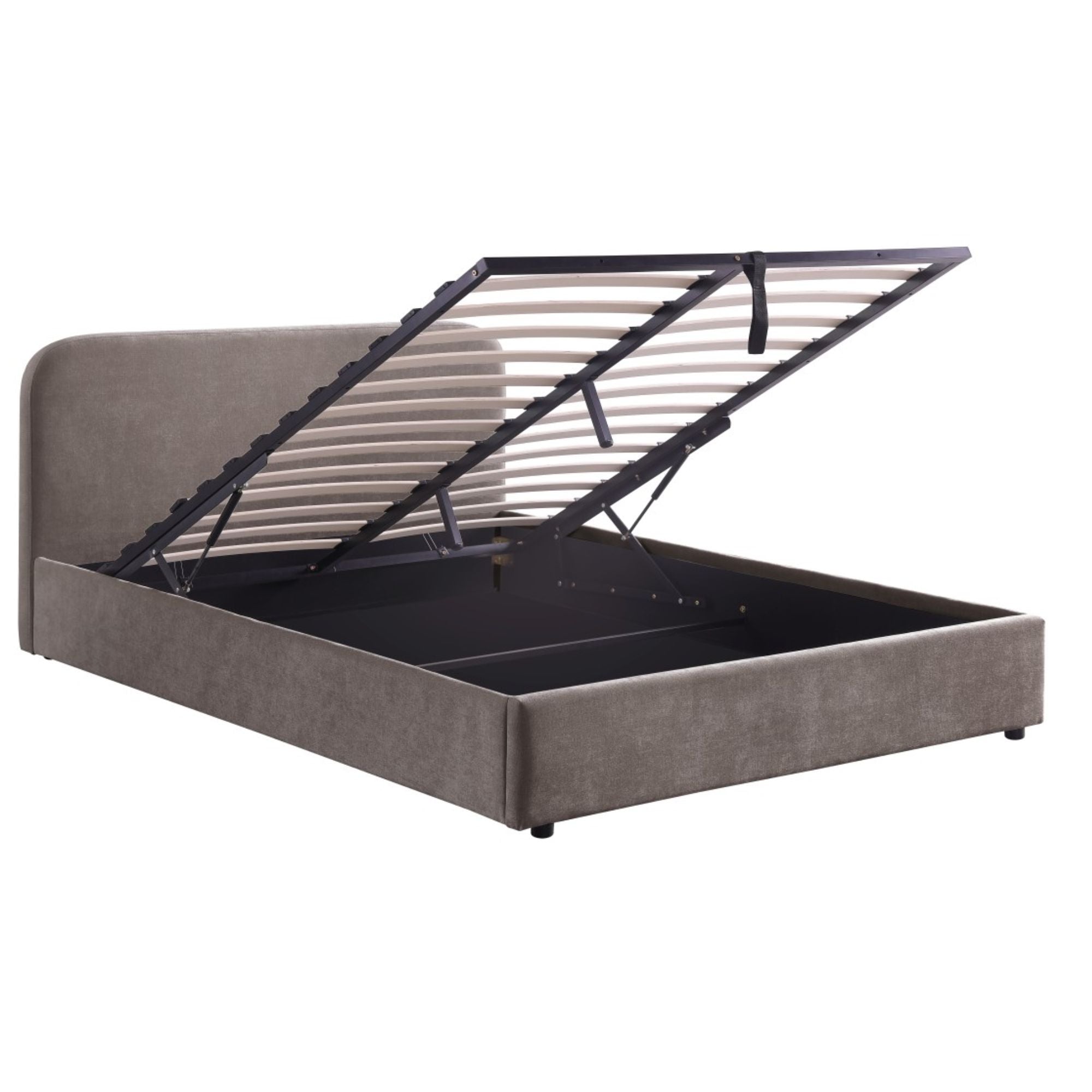 Uphostered Lift-up Storage Bed Mocha