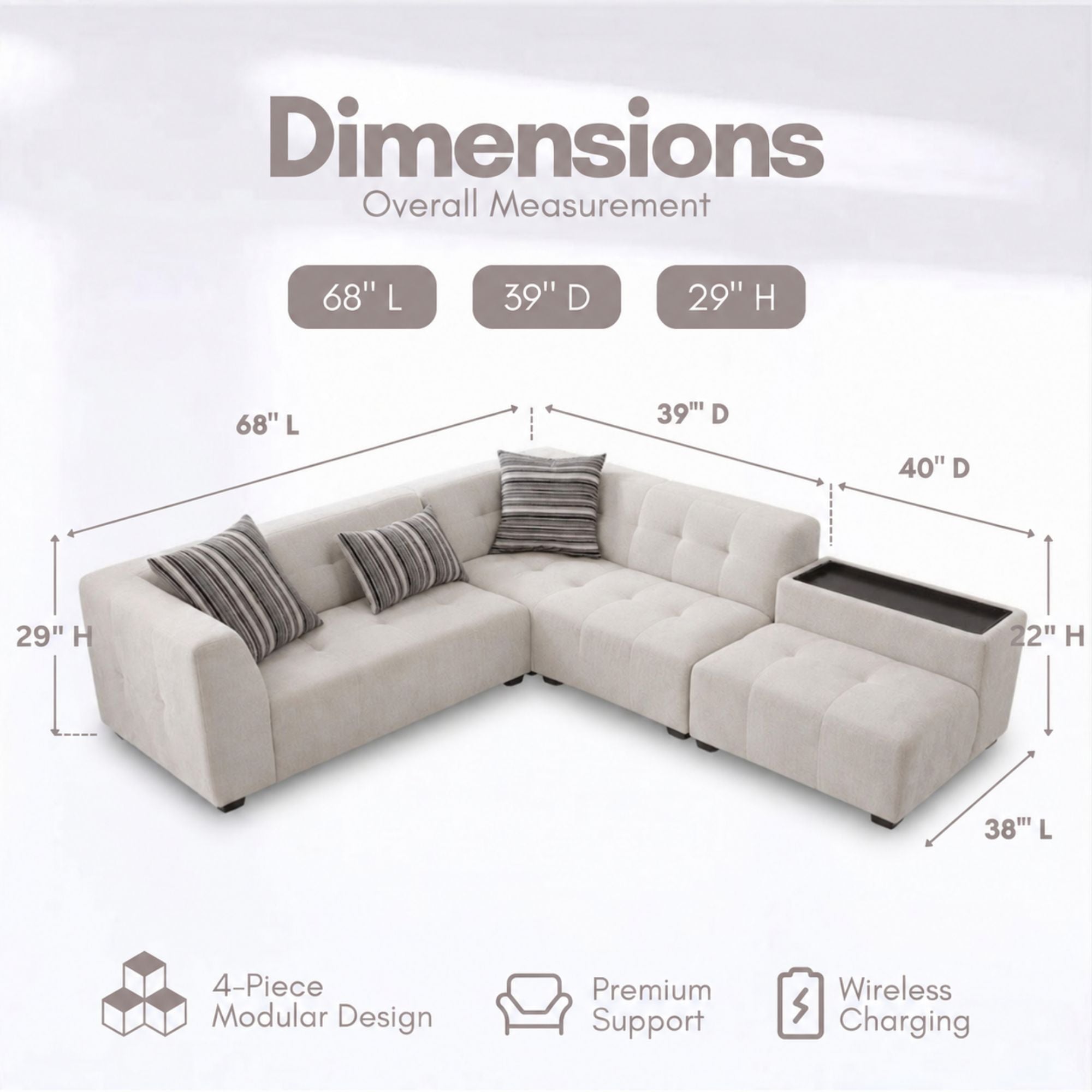 Canadian-made Mahone 3-Piece Sectional
